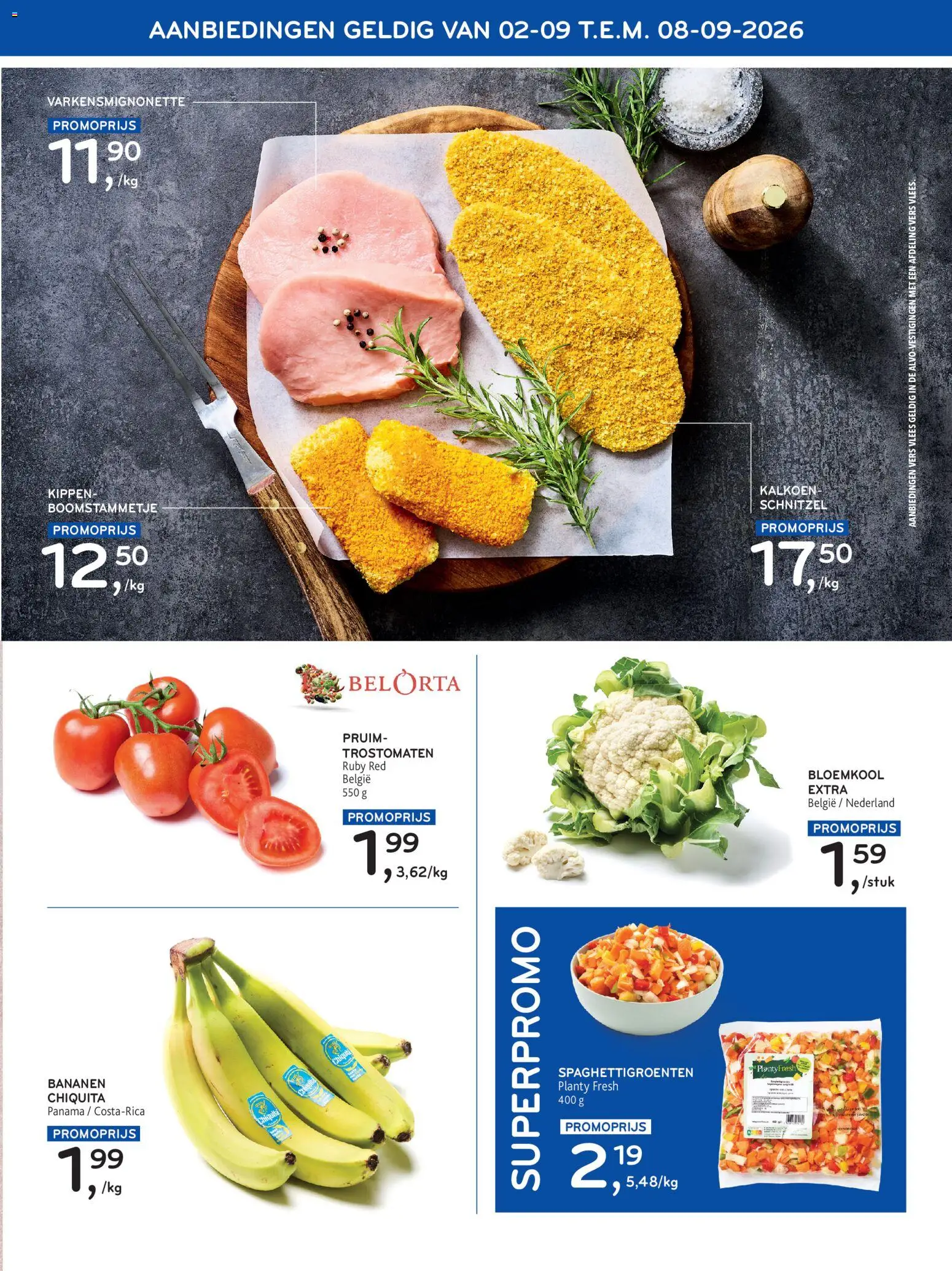 {H1} | Pagina: 5 | Producten: Bananen, Kippen, Kalkoen, Bloemkool