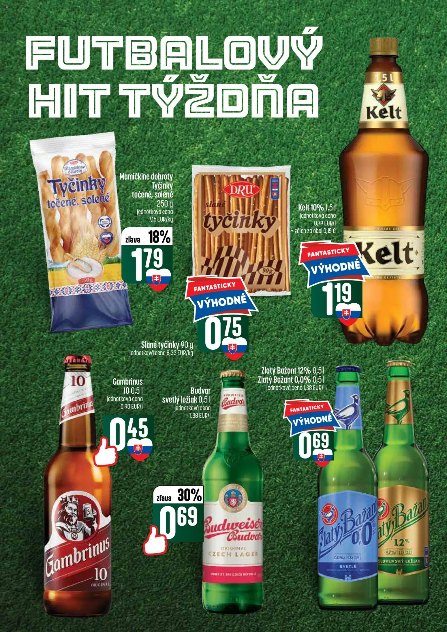 Nové COOP Jednota akcie – leták je platný od 18.06.2026 | Strana: 52 | Produkty: Kelt, Budvar, Zlatý Bažant, Gambrinus