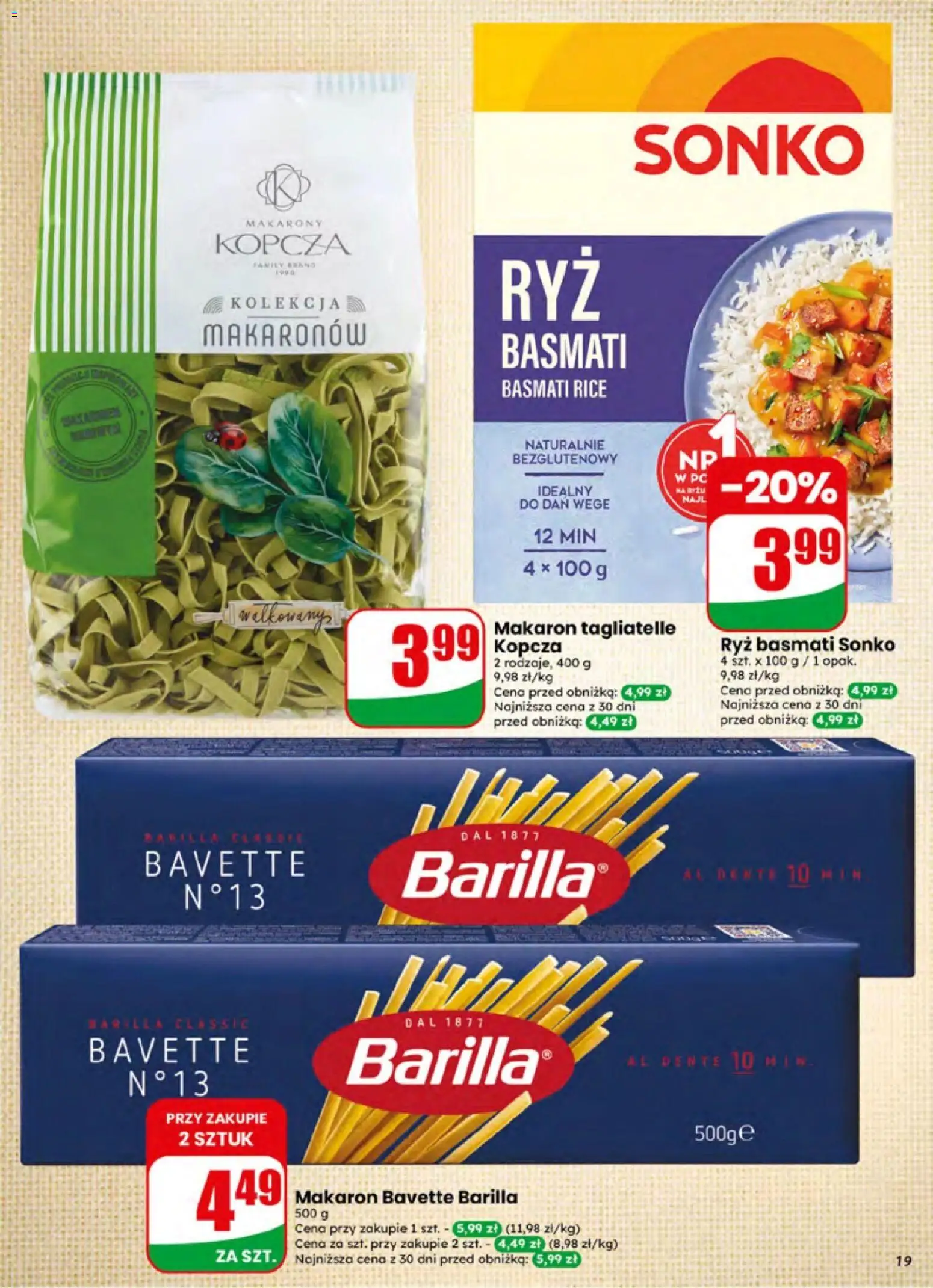Dino gazetka od 24.06.2026 | Strona: 19 | Produkty: Ryż, Ryż basmati, Makarony, Makaron