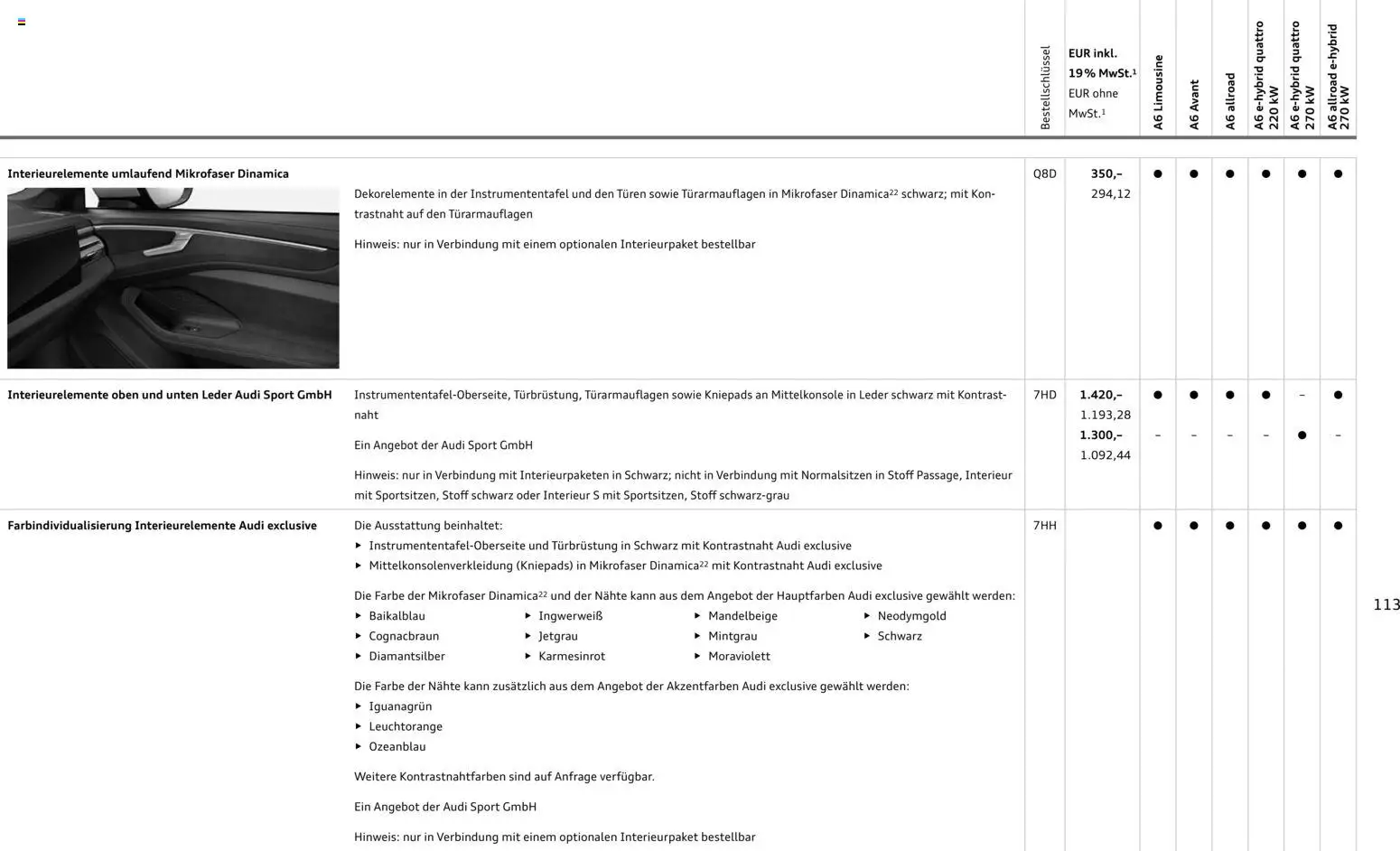 Audi A6 – gültig ab 28.10.2025 | Seite: 113 | Produkte: Lautsprecher, Soundsystem