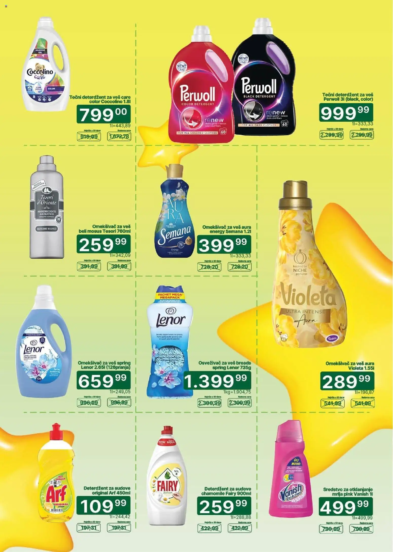 Univerexport katalog - važi od 01.10.2026 | Strana: 13 | Proizvode: Deterdžent, Tečni deterdžent, Omekšivač, Perwoll