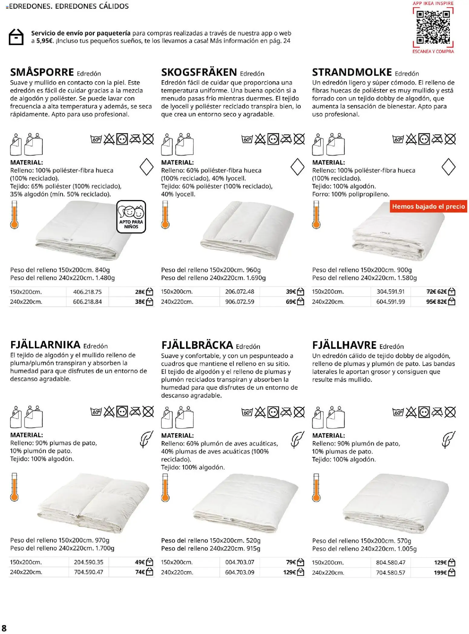 Catálogo IKEA Ropa de Cama │ válido desde el 01/02/2026 | Página: 8 | Productos: Aves, Té, Pasas, Algodón