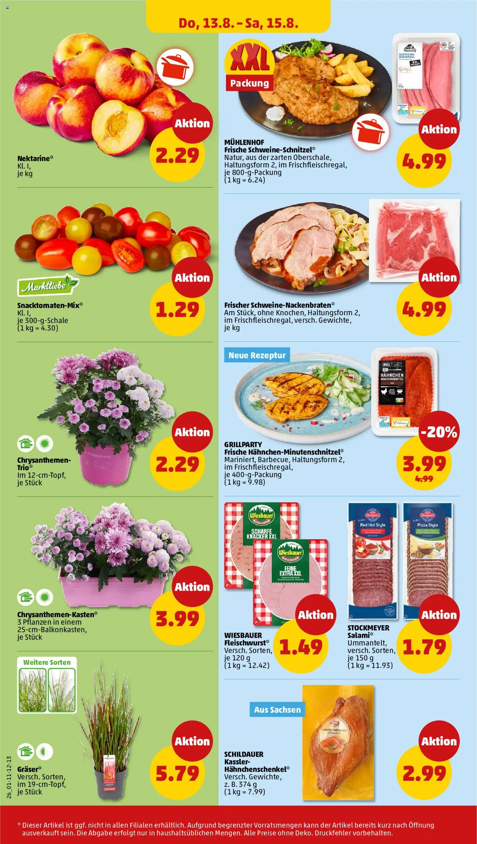 Penny Prospekt – gültig ab 10.08.2026 | Seite: 30 | Produkte: Grill, Schnitzel, Nektarine, Salami