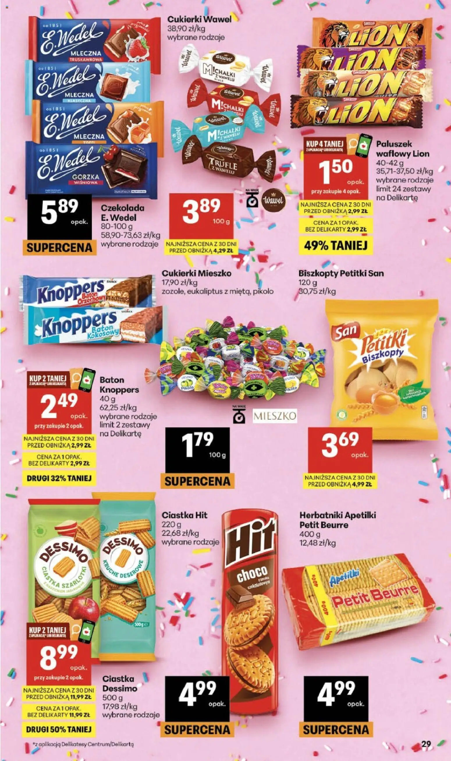 Delikatesy Centrum gazetka od 23.07.2026 | Strona: 29 | Produkty: Knoppers, Delikatesy, Herbatniki, Baton