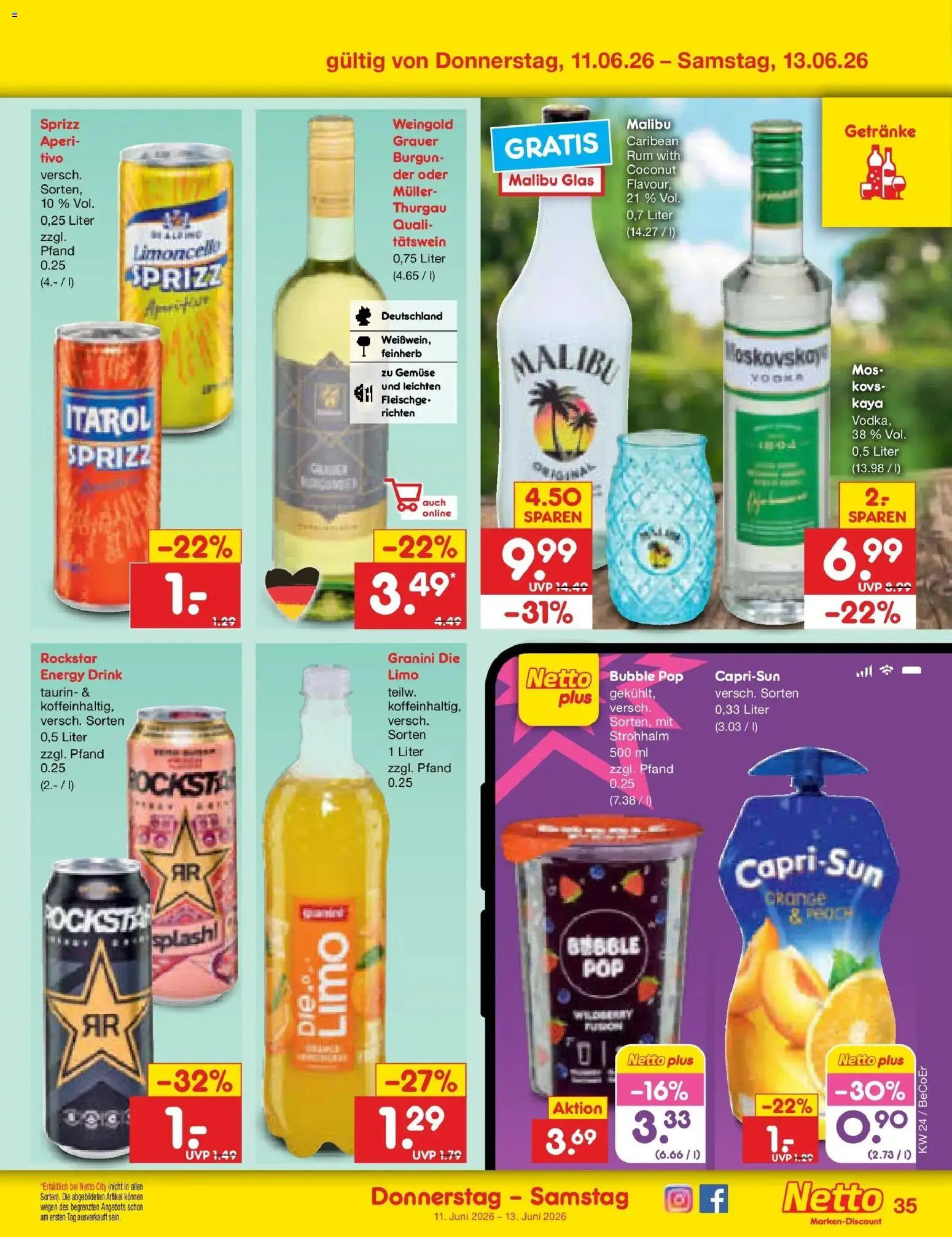 Netto Marken-Discount Prospekt Kremmen – gültig ab 08.06.2026 | Seite: 55 | Produkte: Energy, Rockstar, Rum, Limoncello