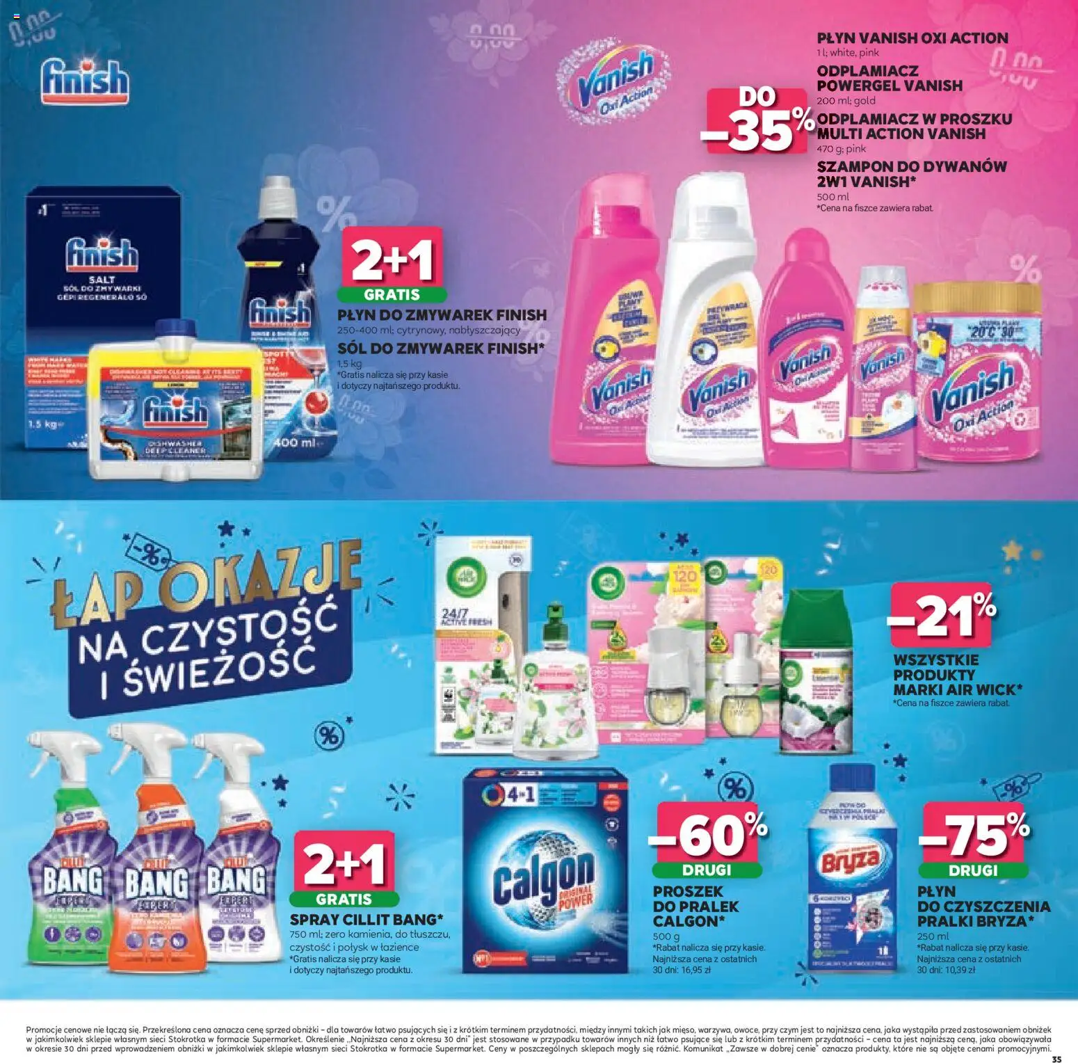 Stokrotka gazetka - Łap Okazje od 02.07.2026 | Strona: 35 | Produkty: Vanish, Sól do zmywarek, Szampon, Płyn do zmywarek