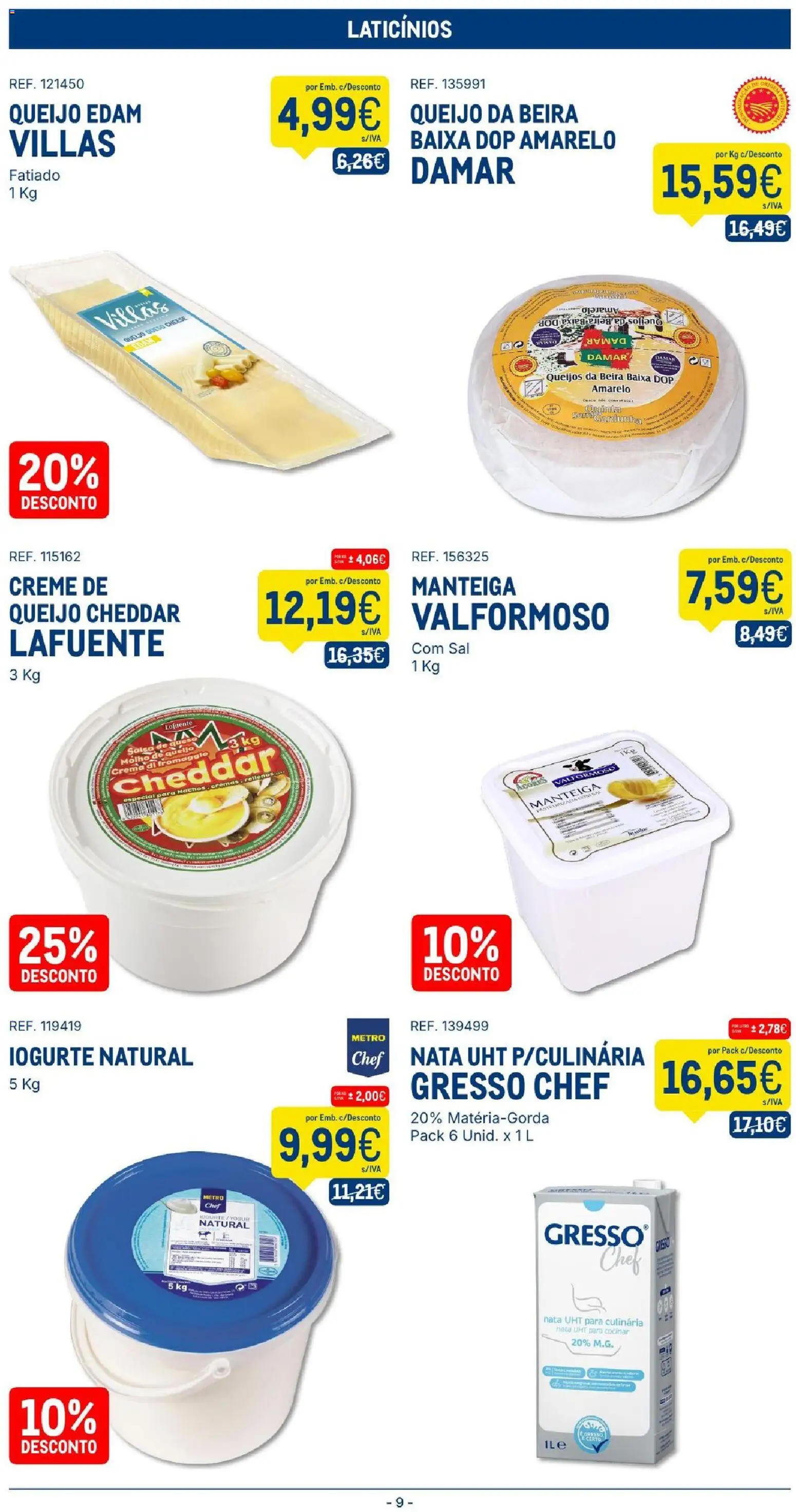 Makro folheto │ válido de 01/09/2026 | Página: 9 | Produtos: Salsa, Laticínios, Nata, Queijo Cheddar