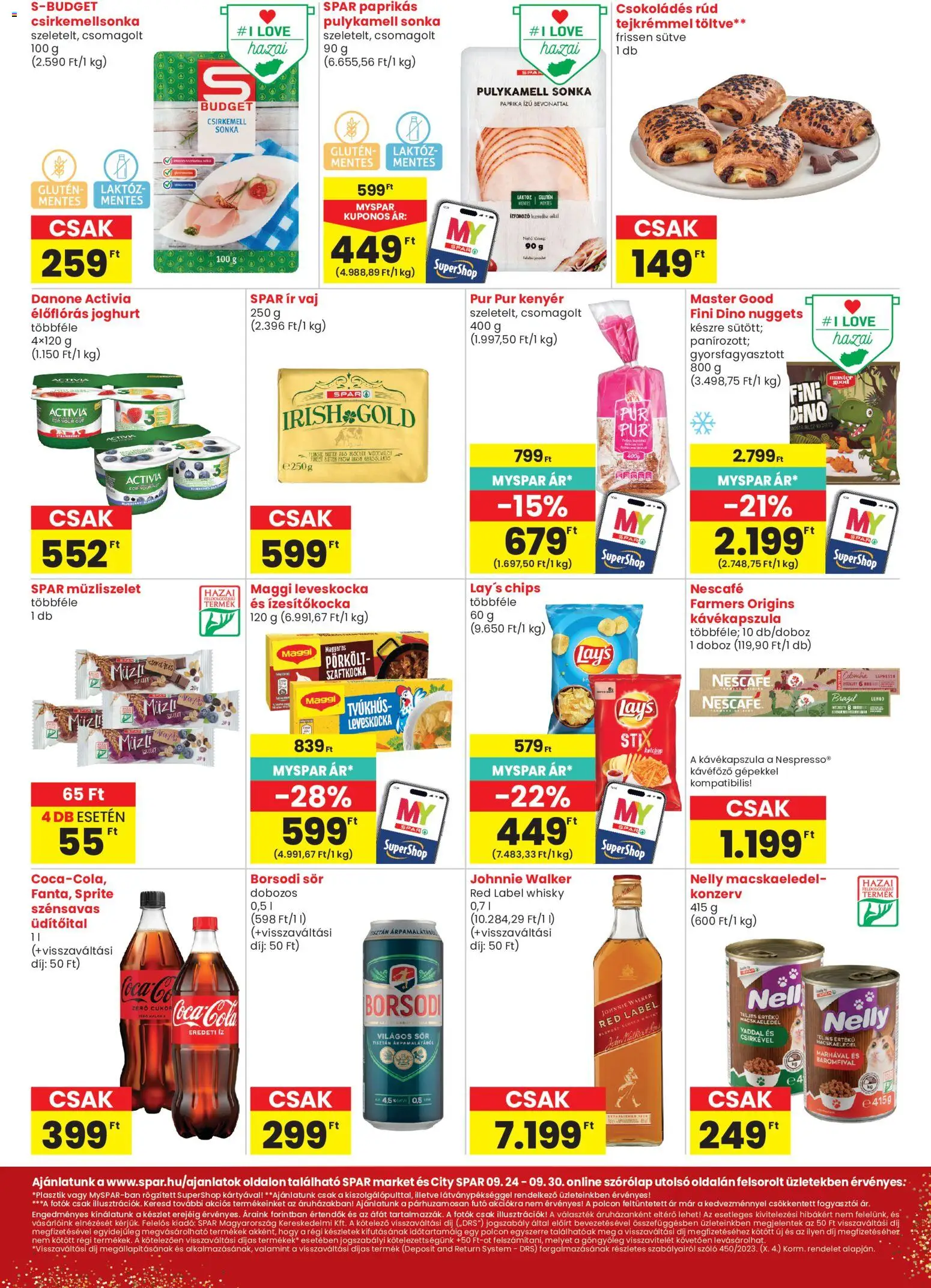 Spar Market akciós ujság - amely érvényes a következő dátumtól: 2026.09.24. | Oldal: 2 | Termékek: Leveskocka, Pulykamell sonka, Maggi, Sör