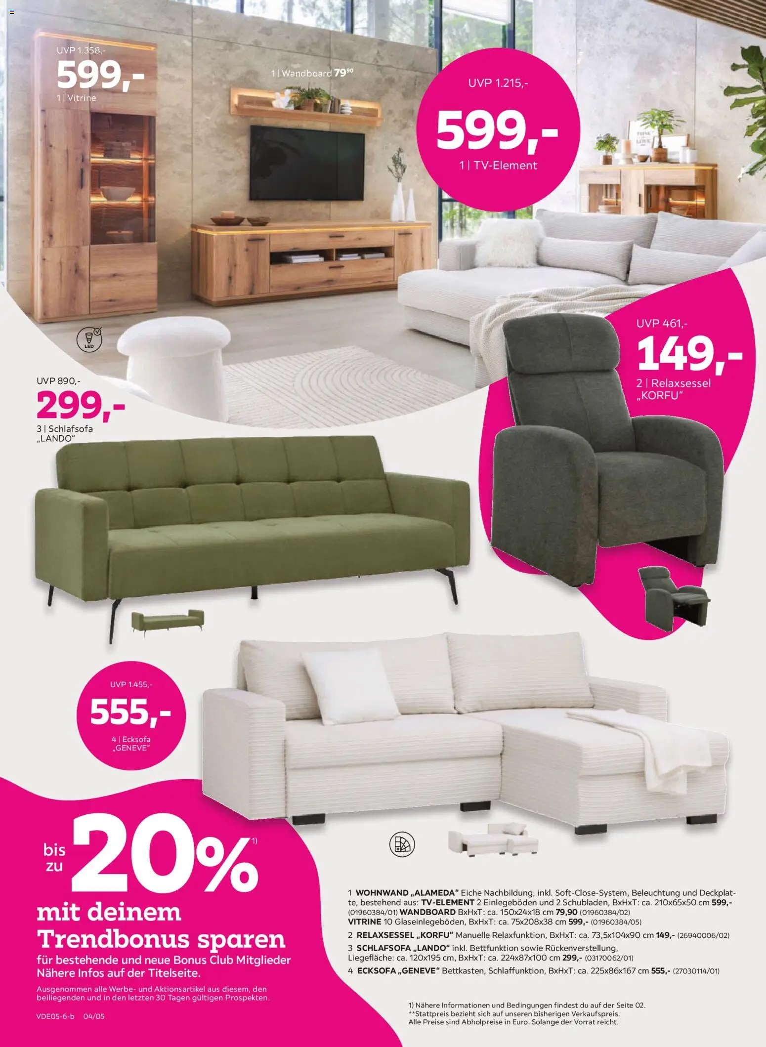 Mömax Prospekt 	 – gültig ab 11.05.2026 | Seite: 4 | Produkte: Ecksofa, Relaxsessel, Wohnwand, Wandboard