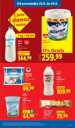 PILOS Jogurt, Jogurt light 0,5% m. m. 1,5 kg - pregled Lidl kataloga - važi od 18.06.2026 | Strana: 101