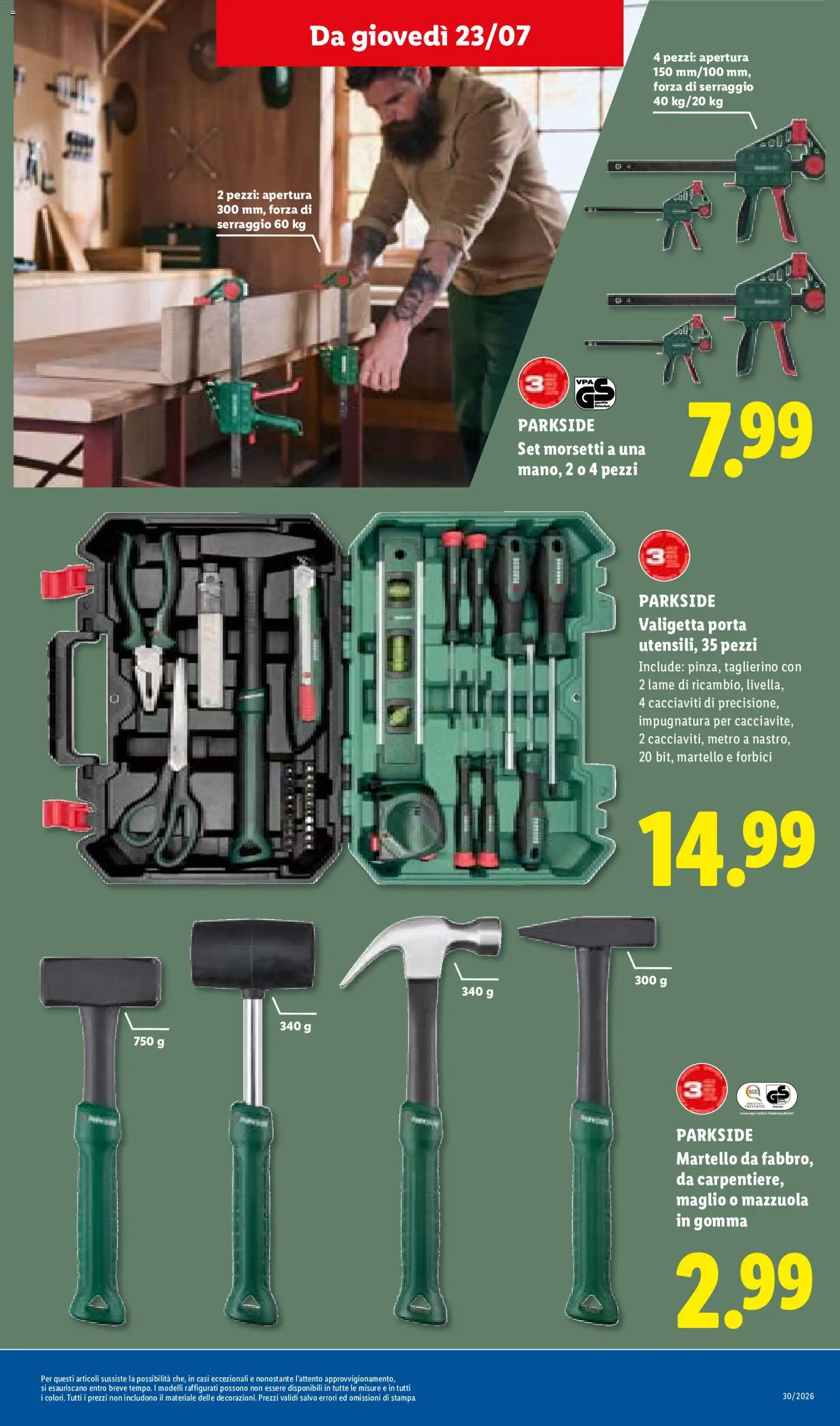 Volantino Lidl del 23/07/2026 | Pagina: 33 | Prodotti: Porta, Taglierino, Martello, Valigetta