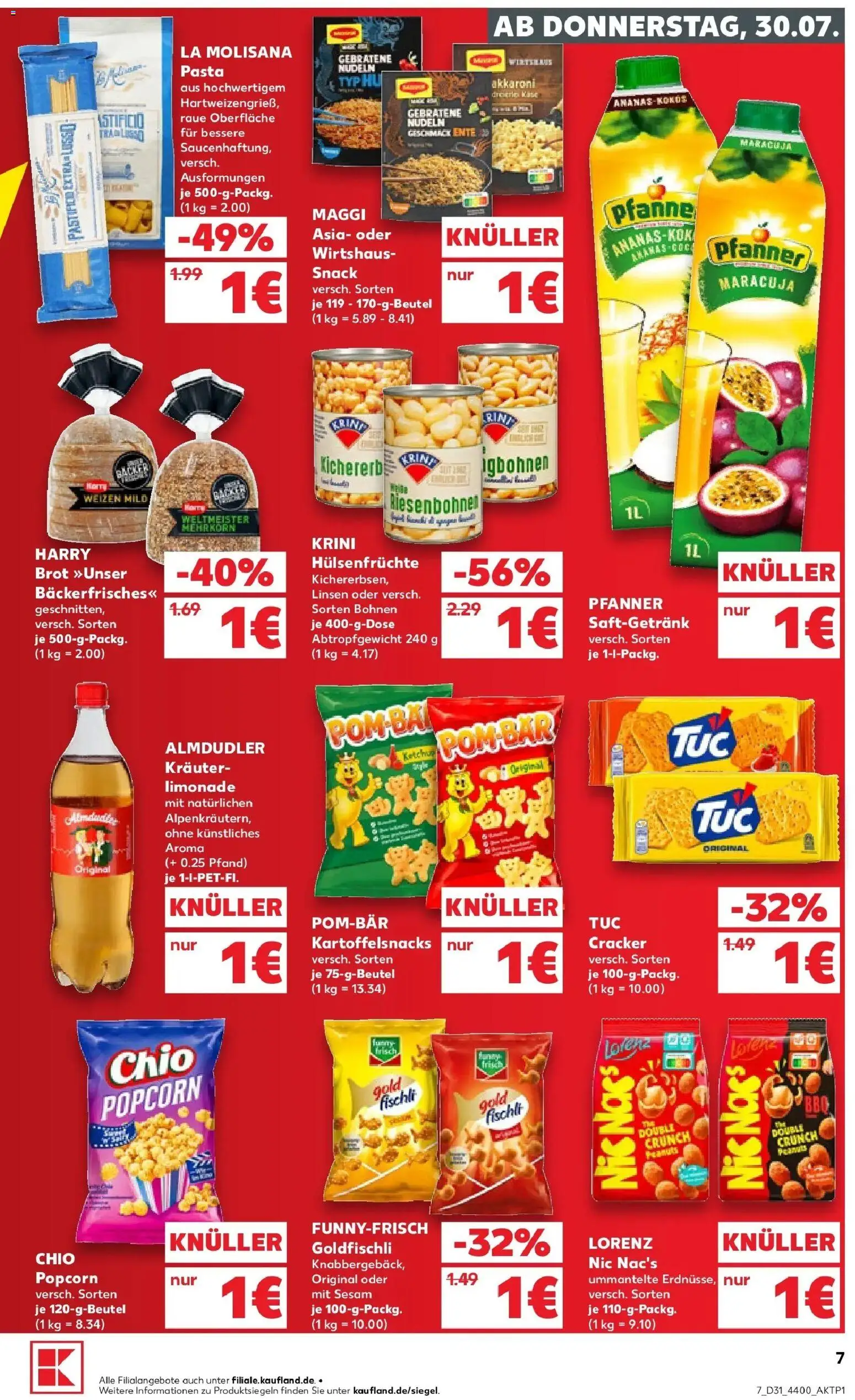 Kaufland Prospekt Berlin – gültig ab 27.07.2026 | Seite: 16 | Produkte: Pasta, Brot, Nudeln, Ente