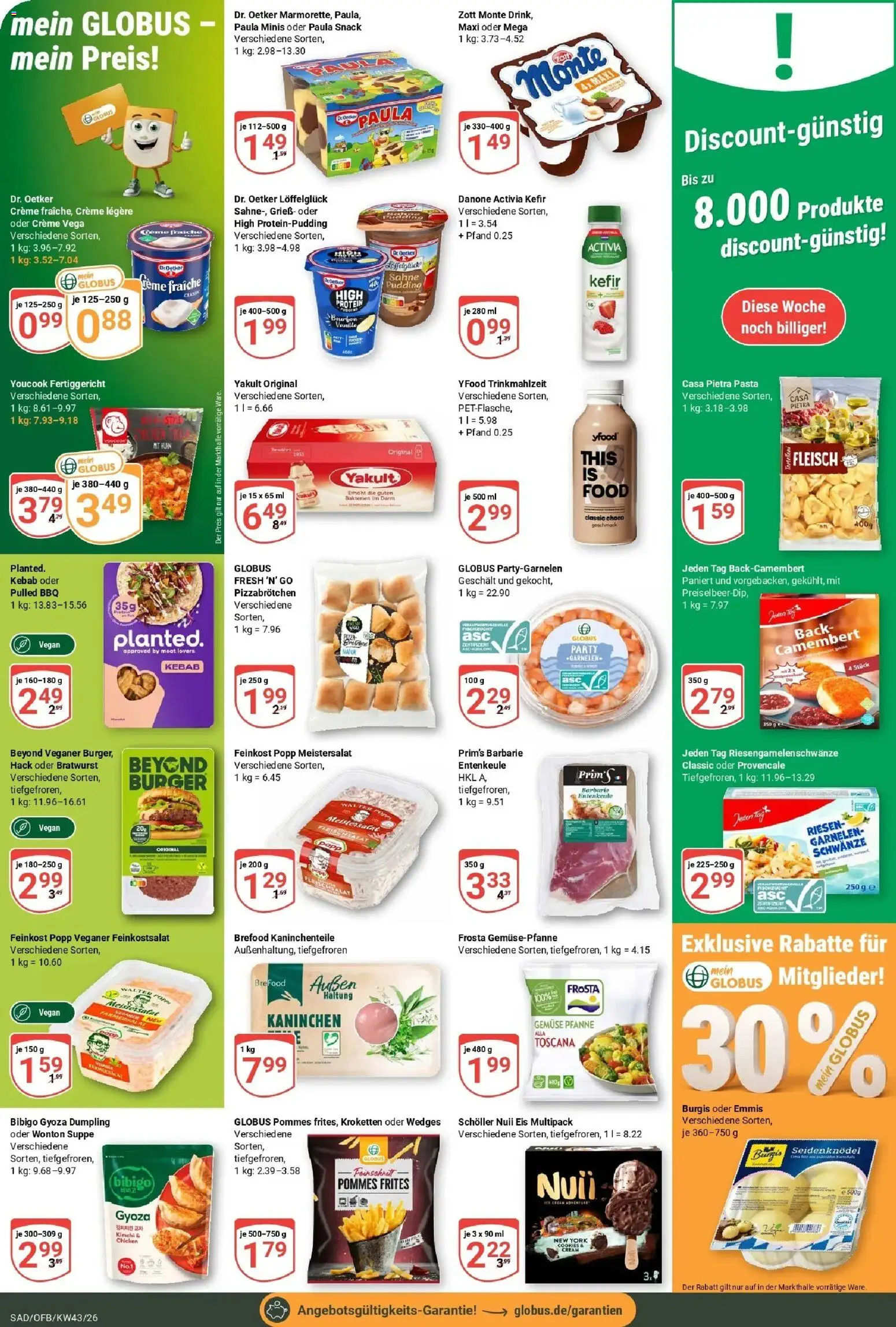 Globus Prospekt Schwandorf (ab 19.10.2026) » Angebote online | Seite: 9 | Produkte: Kefir, Pommes, Pudding, Creme
