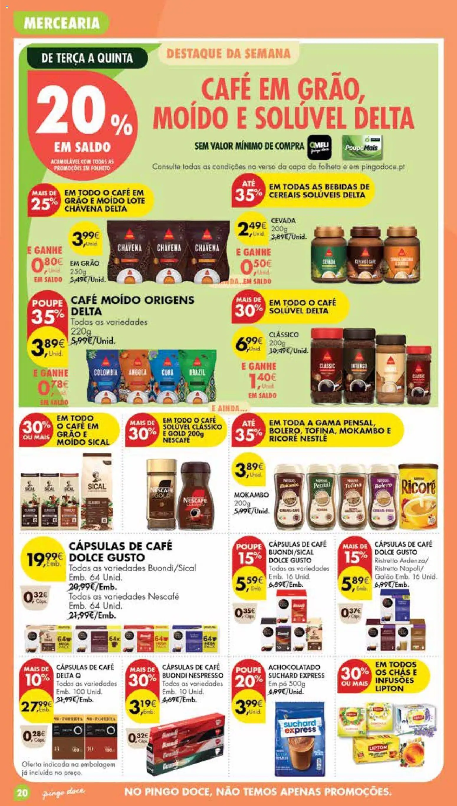 Pingo Doce Poupe Esta Semana Madeira │ válido de 25/08/2026 | Página: 20 | Produtos: Bebidas, Nespresso, Chás, Café