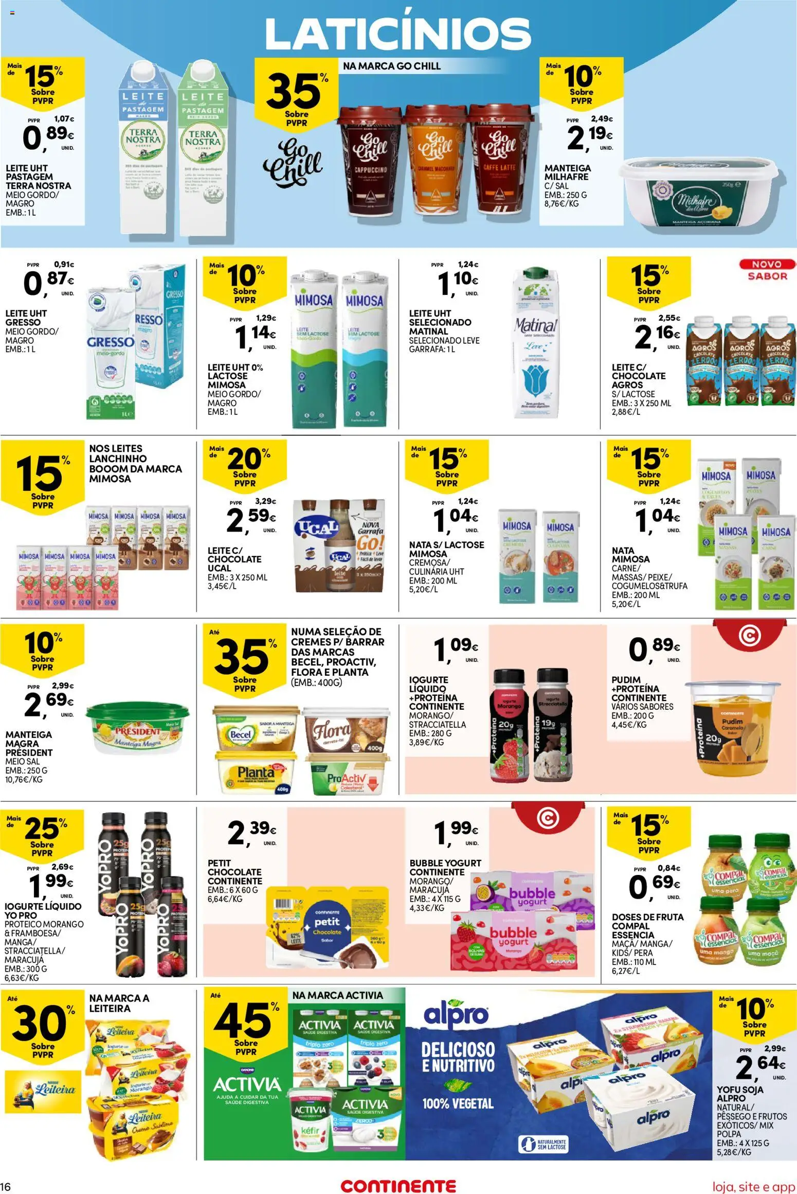 Continente Semanal Continente Bom Dia │ válido de 05.05.2026 | Página: 16 | Produtos: Soja, Pudim, Iogurte, Nata