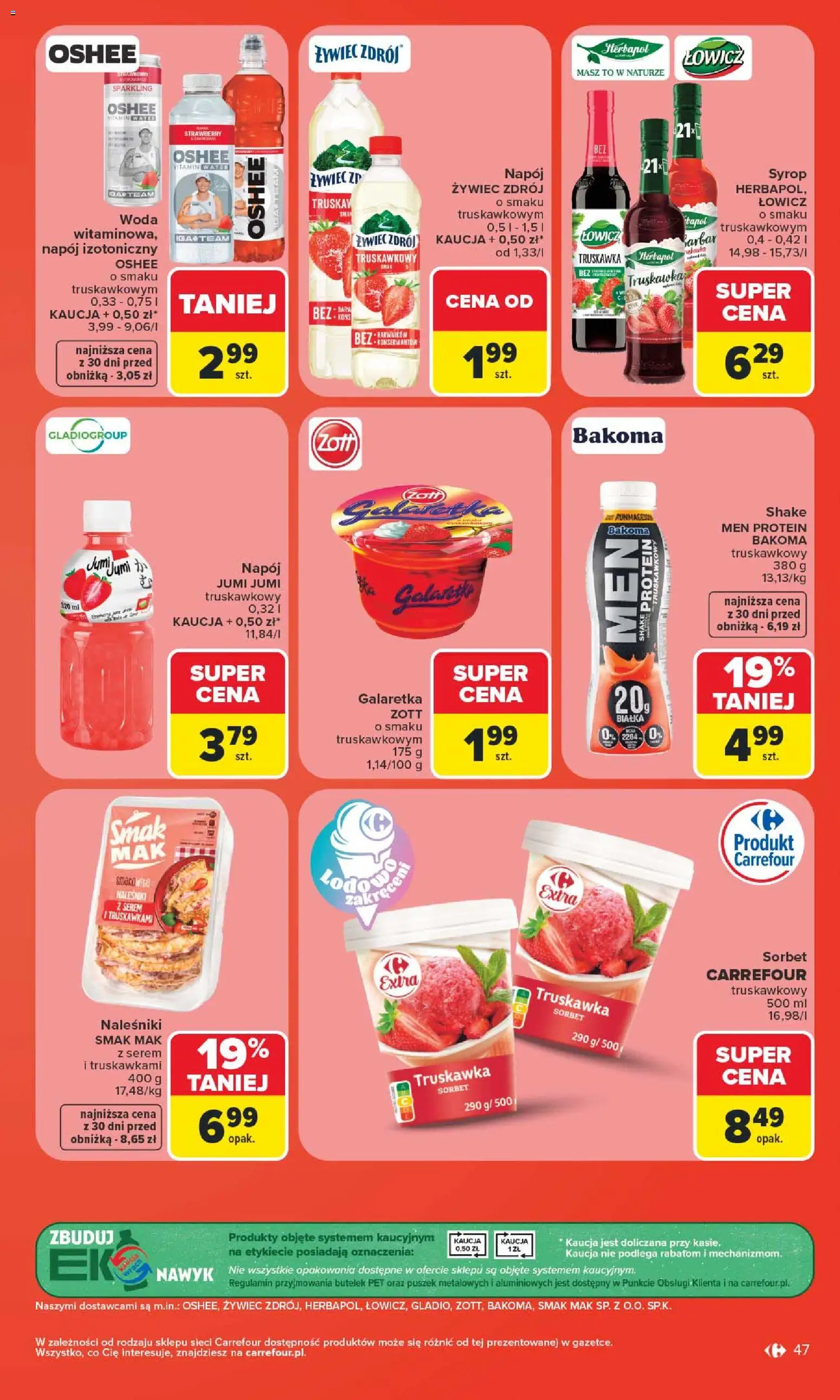 Carrefour gazetka od 08.06.2026 | Strona: 49 | Produkty: Syrop, Galaretka, Sorbet, Woda