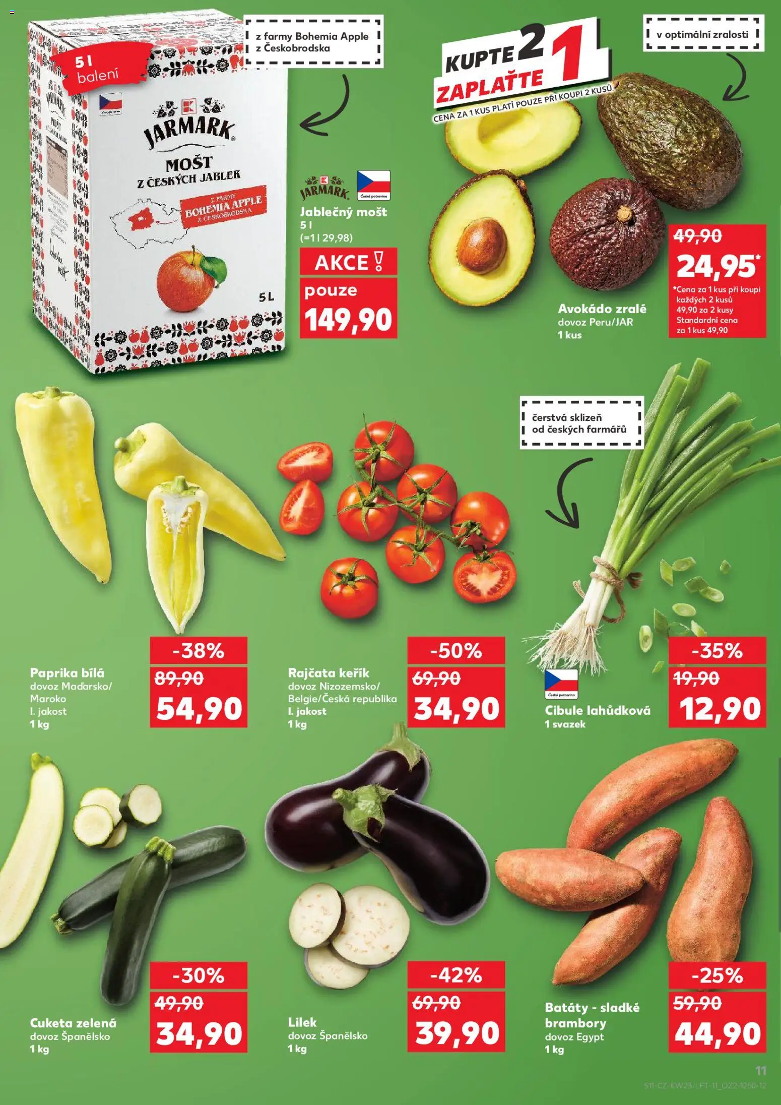 Kaufland leták - Praha 4 od 03.06.2026 | Strana: 11 | Produkty: Lilek, Avokádo, Paprika bílá, Cibule
