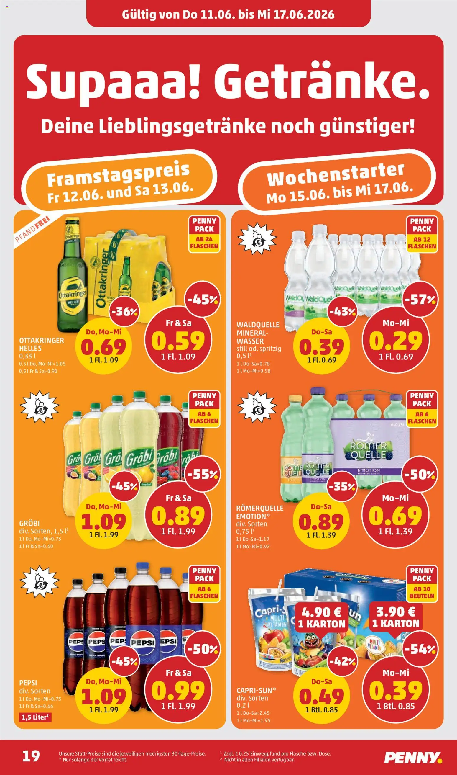 Penny Markt - Flugblatt gültig ab 11.06.2026 | Seite: 19 | Produkte: Wasser