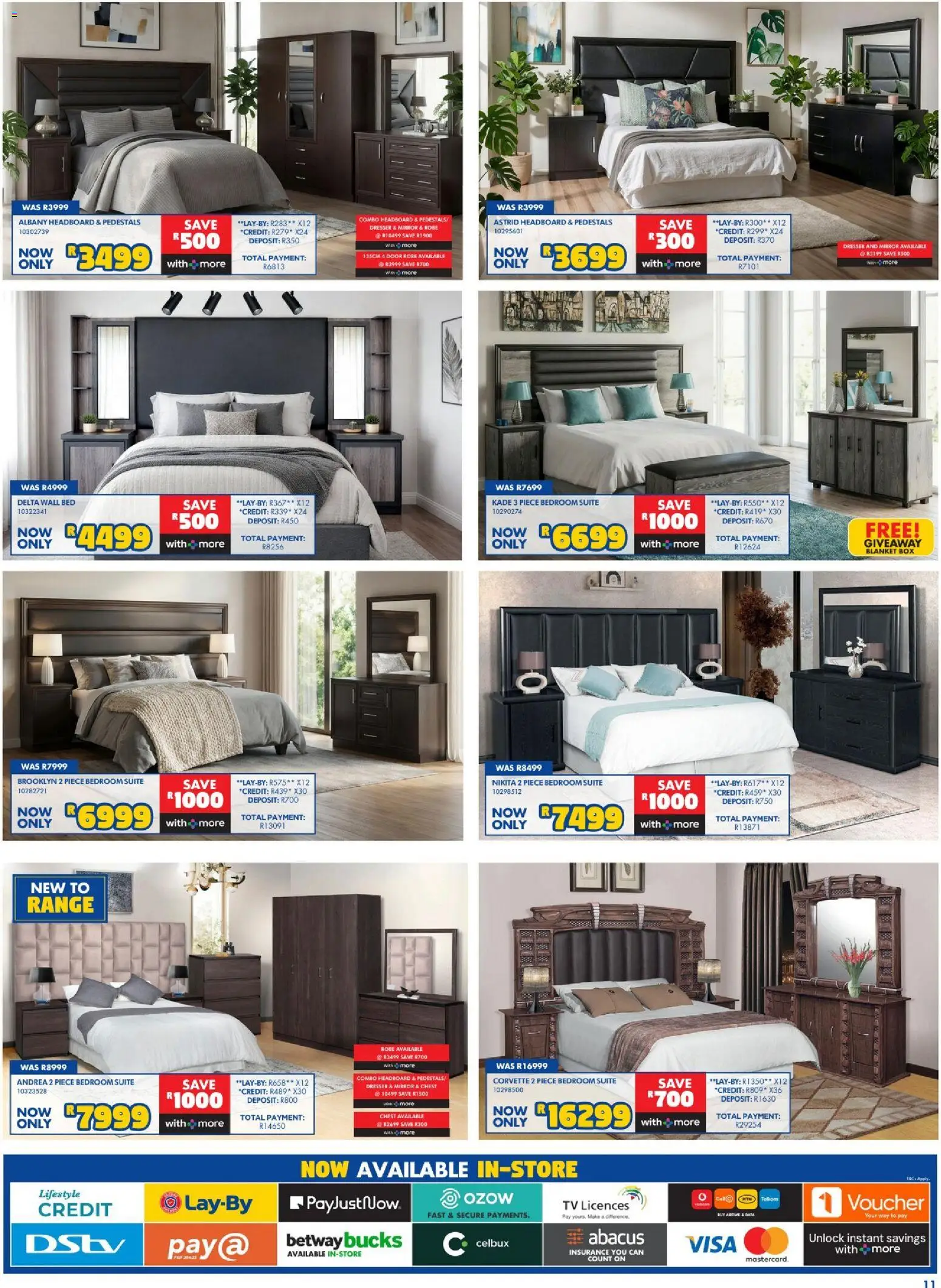 New Russells catalogue – valid from 20/08/2026 | Page: 11 | Products: Headboard, TV, Box, Mirror