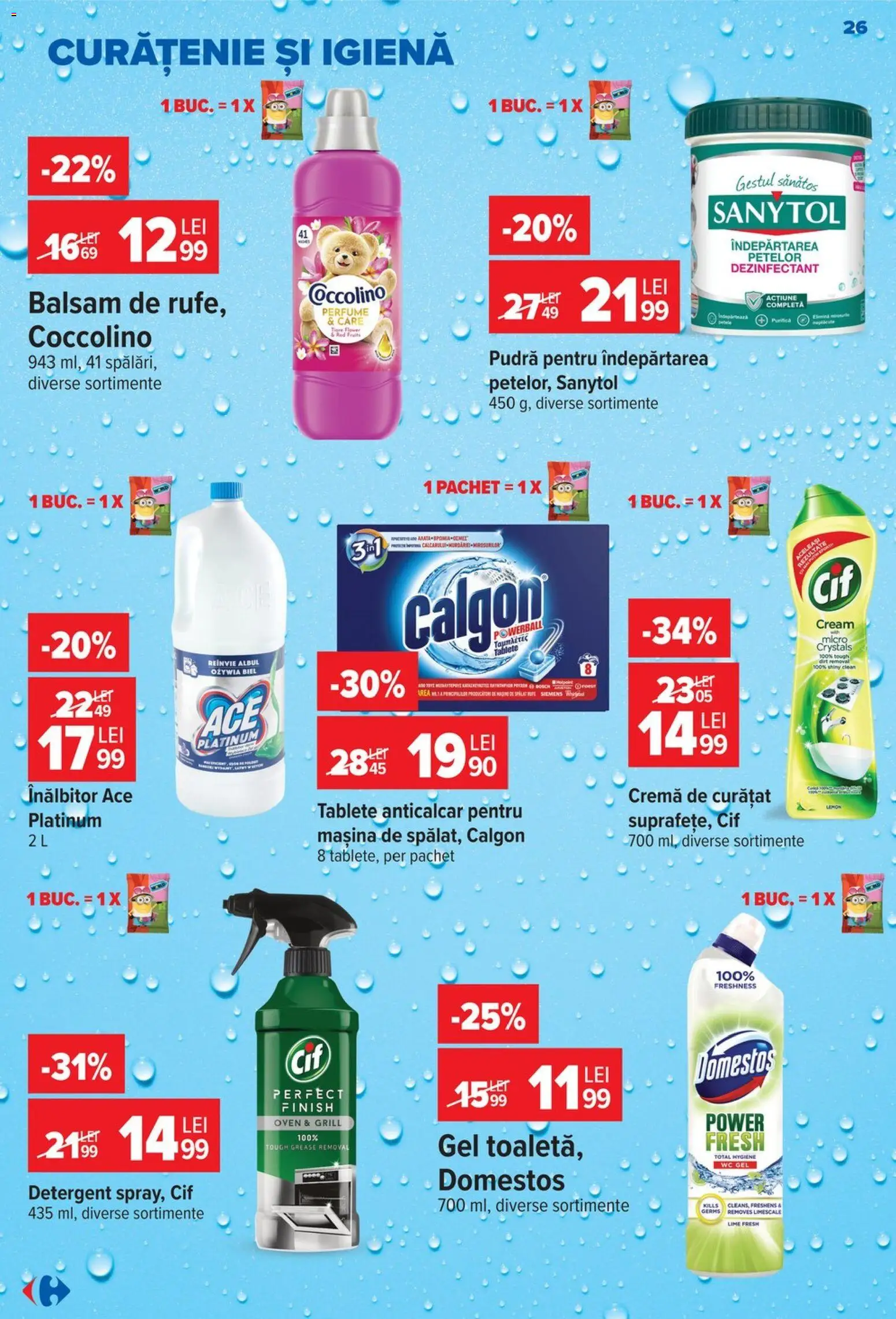 Noul catalog Carrefour – valabil de la 09.09.2026 | Pagină: 26 | Produse: Cif, Cremă, Îndepărtarea petelor, Hygiene