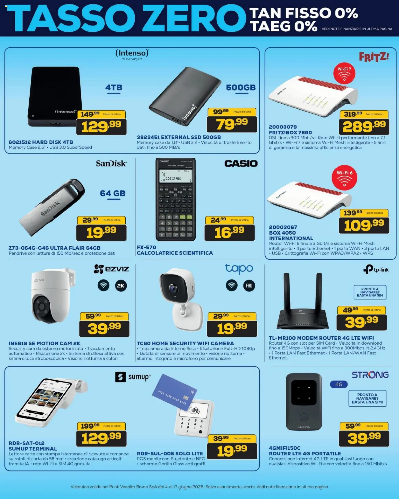 Volantino BRUNO del 04.06.2026 | Pagina: 23 | Prodotti: Router, USB, Calcolatrice, Stampa