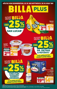 Billa Plus Flugblatt ab 22.10.2026 gültig