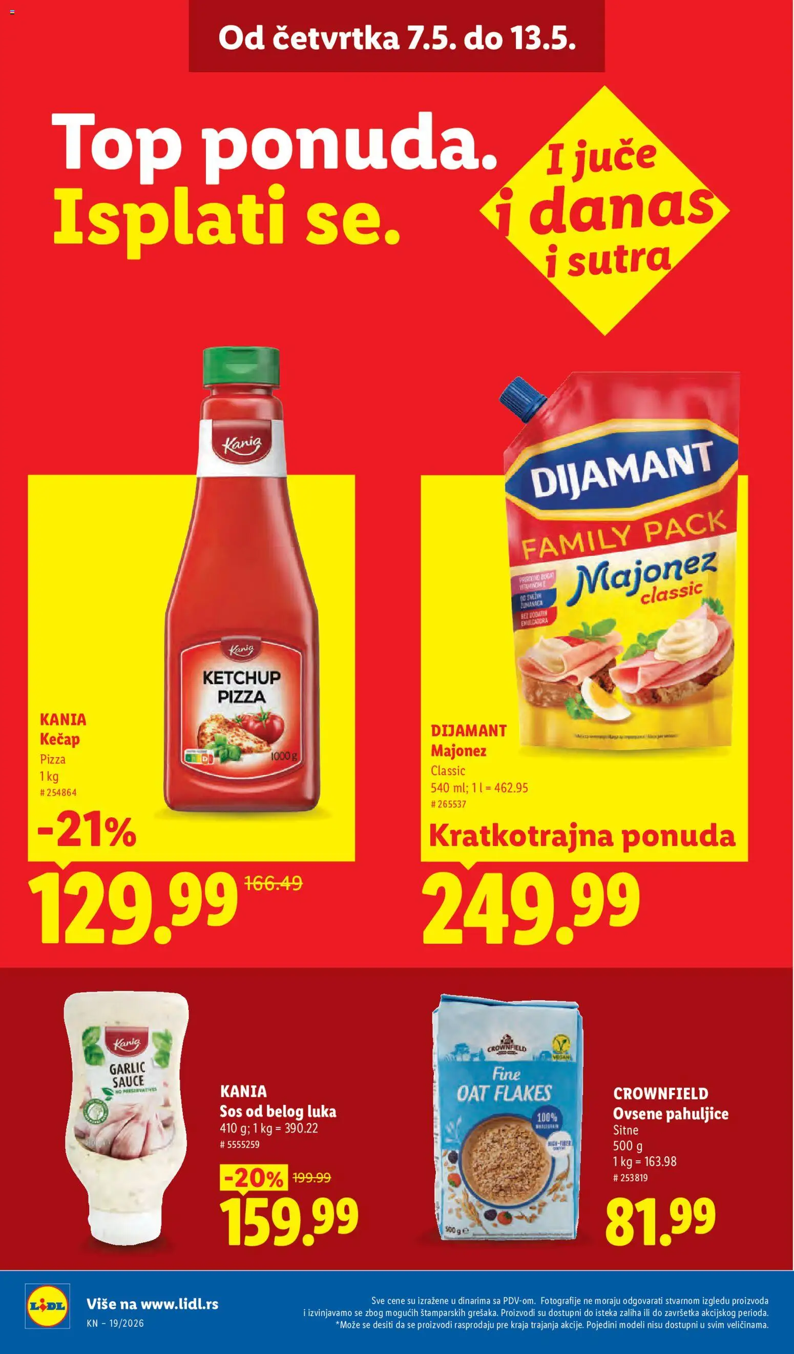 Lidl katalog - važi od 07.05.2026 | Strana: 28 | Proizvode: Majonez, Kečap, Pahuljice, Ovsene pahuljice