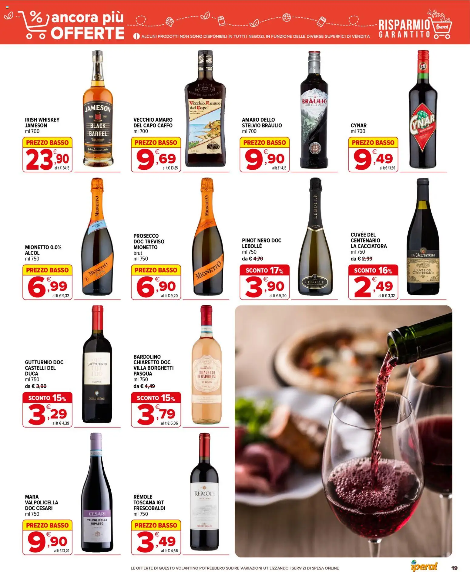 Volantino Iperal del 28/10/2026 | Pagina: 19 | Prodotti: Alcol, Prosecco, Basso, Amaro