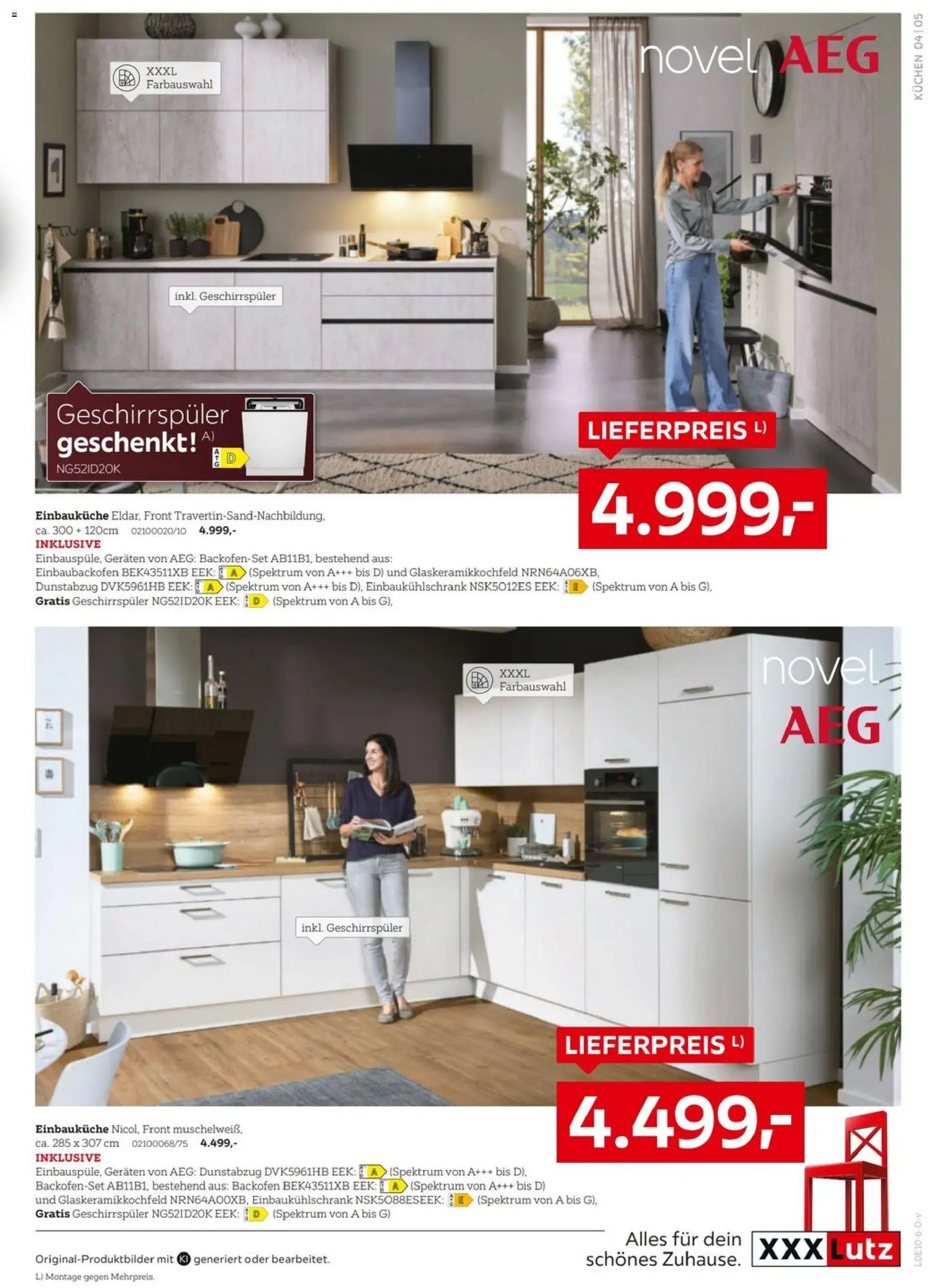 XXXLutz Nr. 1 bei Küchen – gültig ab 26.09.2026 | Seite: 5 | Produkte: AEG, Geschirrspüler, Einbauküche, Backofen