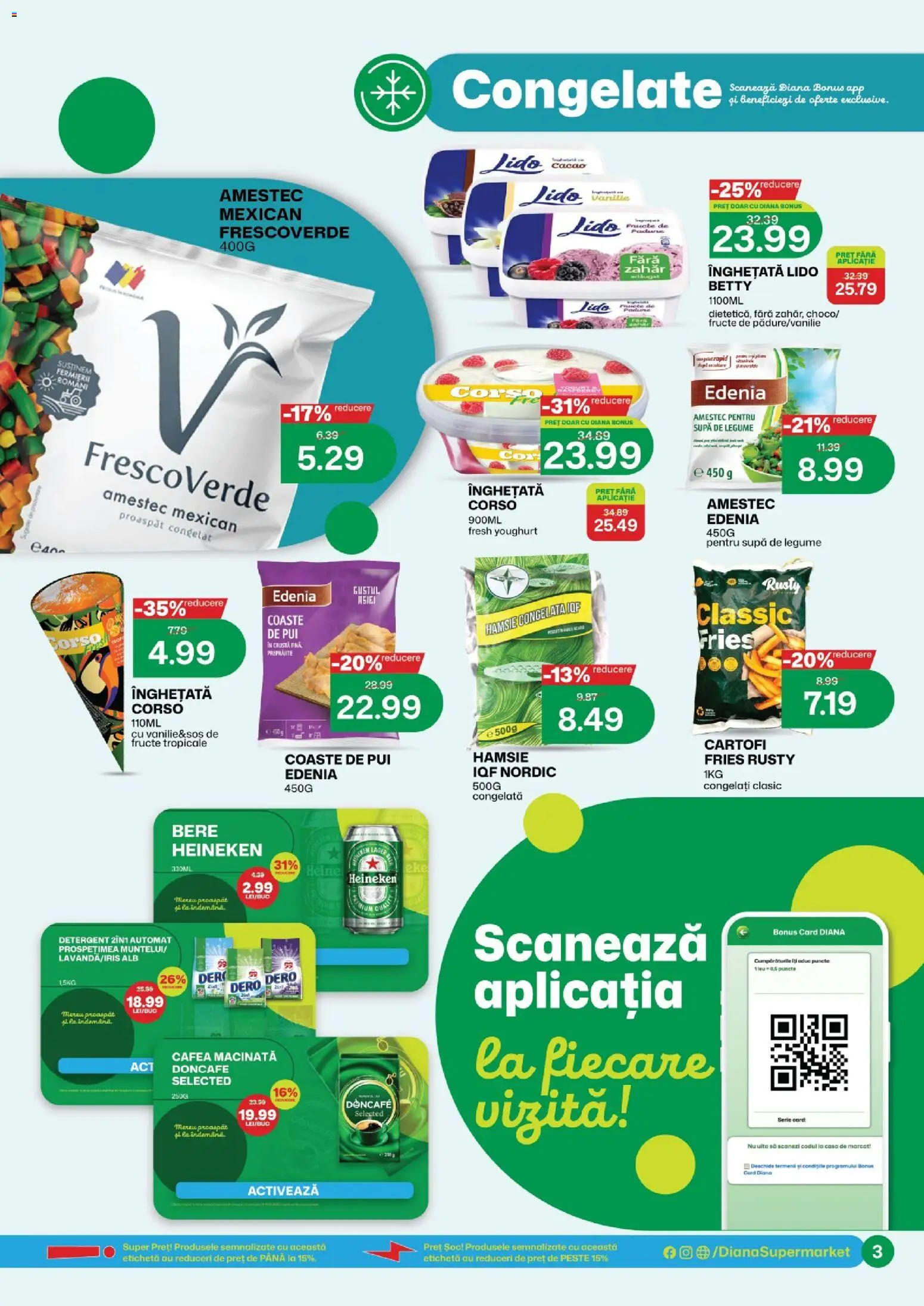 Noul catalog Diana – valabil de la 01.08.2026 | Pagină: 3 | Produse: Hacıyatmaz Kedi Oyuncağı, Cafea, Cartofi, Zahăr