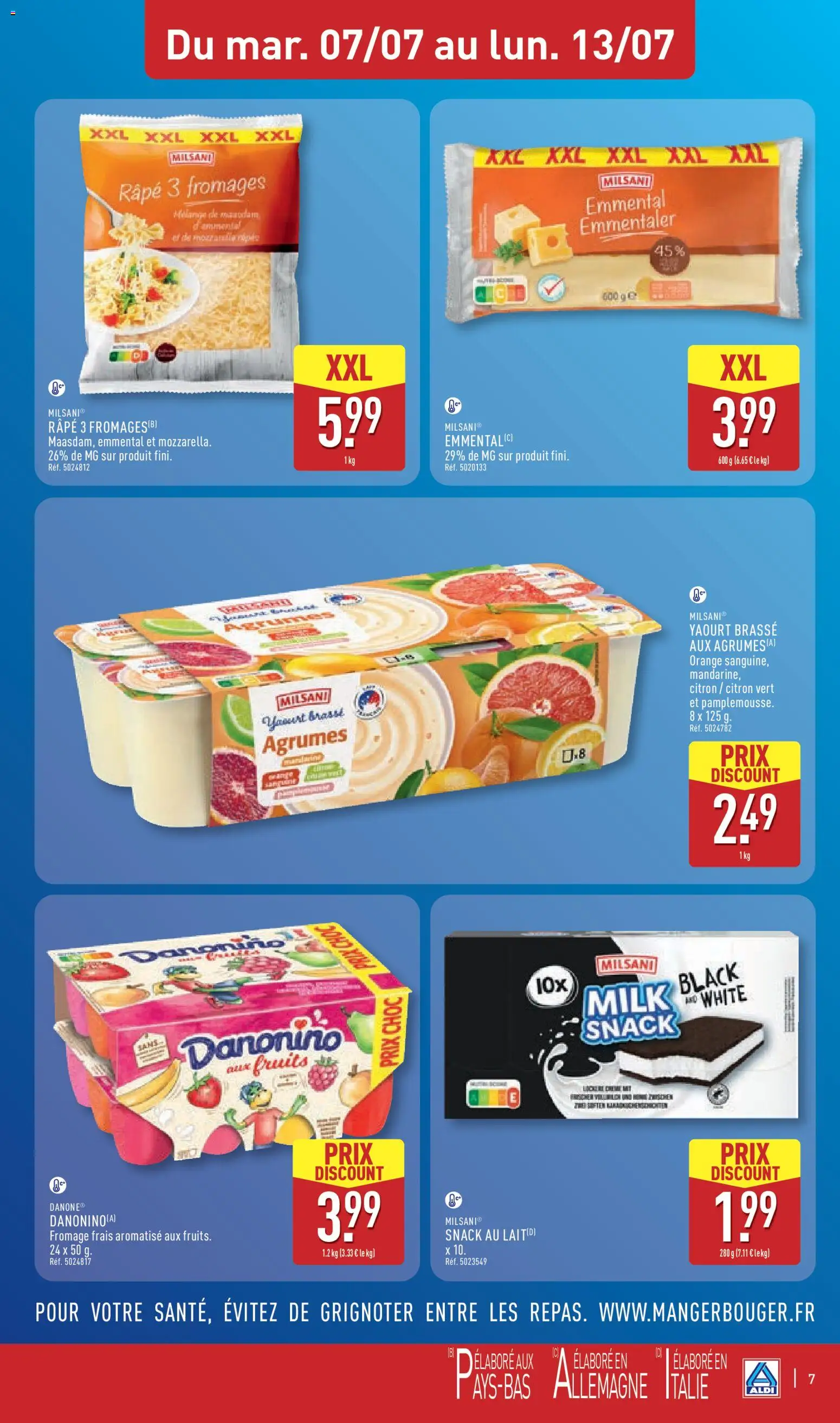 {H1} | Page: 9 | Produits: Orange, Fromage, Yaourt, Fromage frais