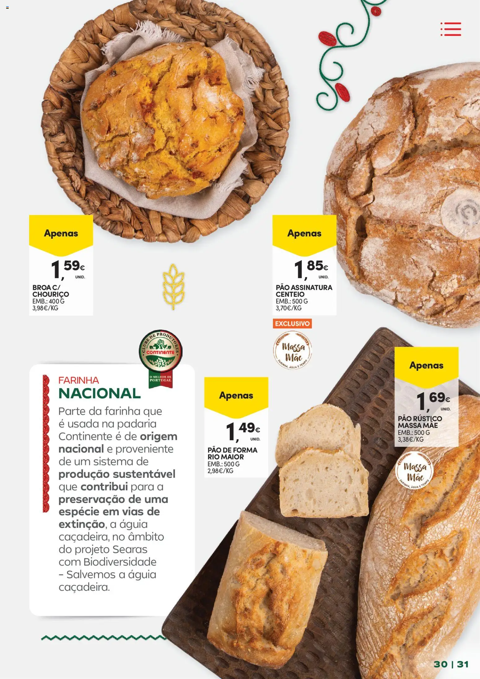 Continente - Frescura de Portugal Direto da origem │ válido de 05.05.2026 | Página: 31 | Produtos: Centeio, Pão, Chouriço, Massa