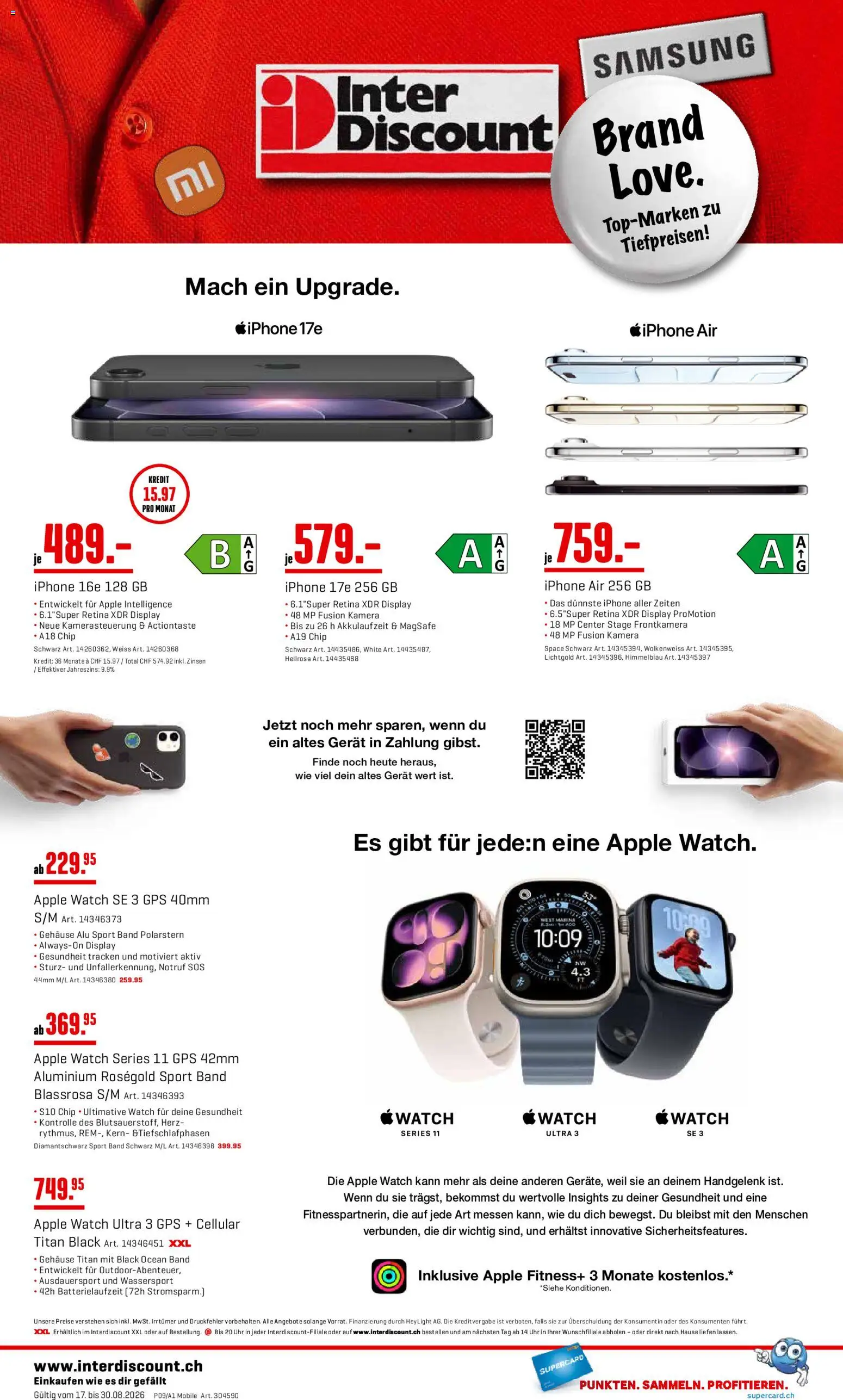 Interdiscount aktionen Mobile – gültig ab 17.08.2026 | Seite: 4 | Produkte: Uhr, Apple, Samsung, Iphone