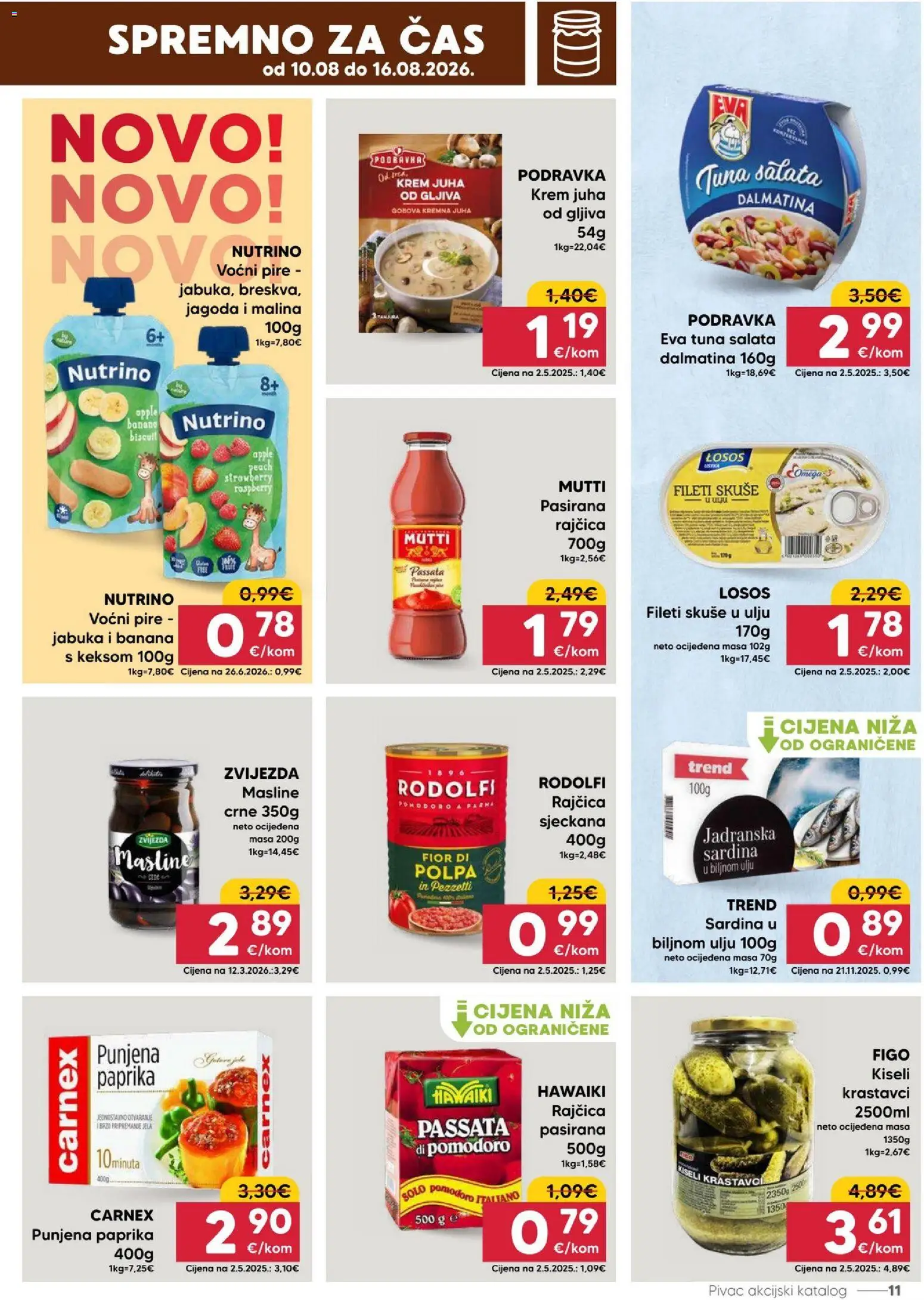 Pivac katalog | vrijedi od 10.08.2026 | Stranica: 11 | Proizvodi: Omega, Podravka, Masline, Salata