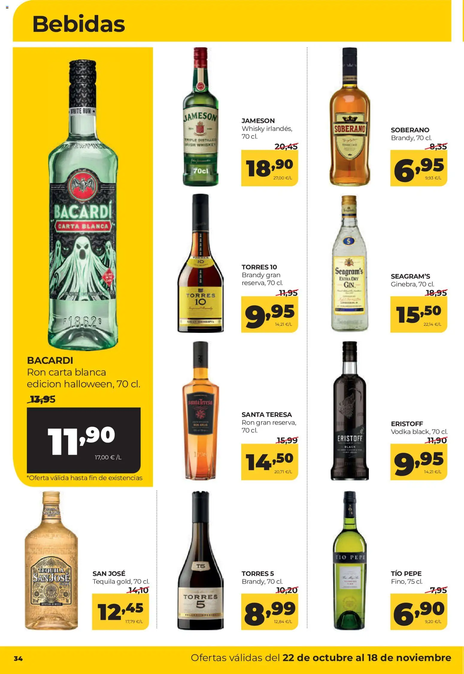 Alimerka folleto Castilla y León │ válido desde el 22/10/2026 | Página: 36 | Productos: Tequila, Whisky, Brandy, Bebidas
