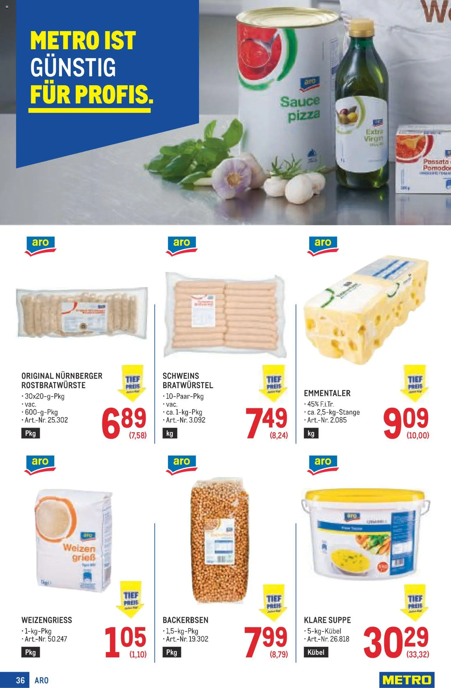 Metro angebote Profi gültig ab 15.10.2026 | Seite: 36 | Produkte: Grieß, Pizza
