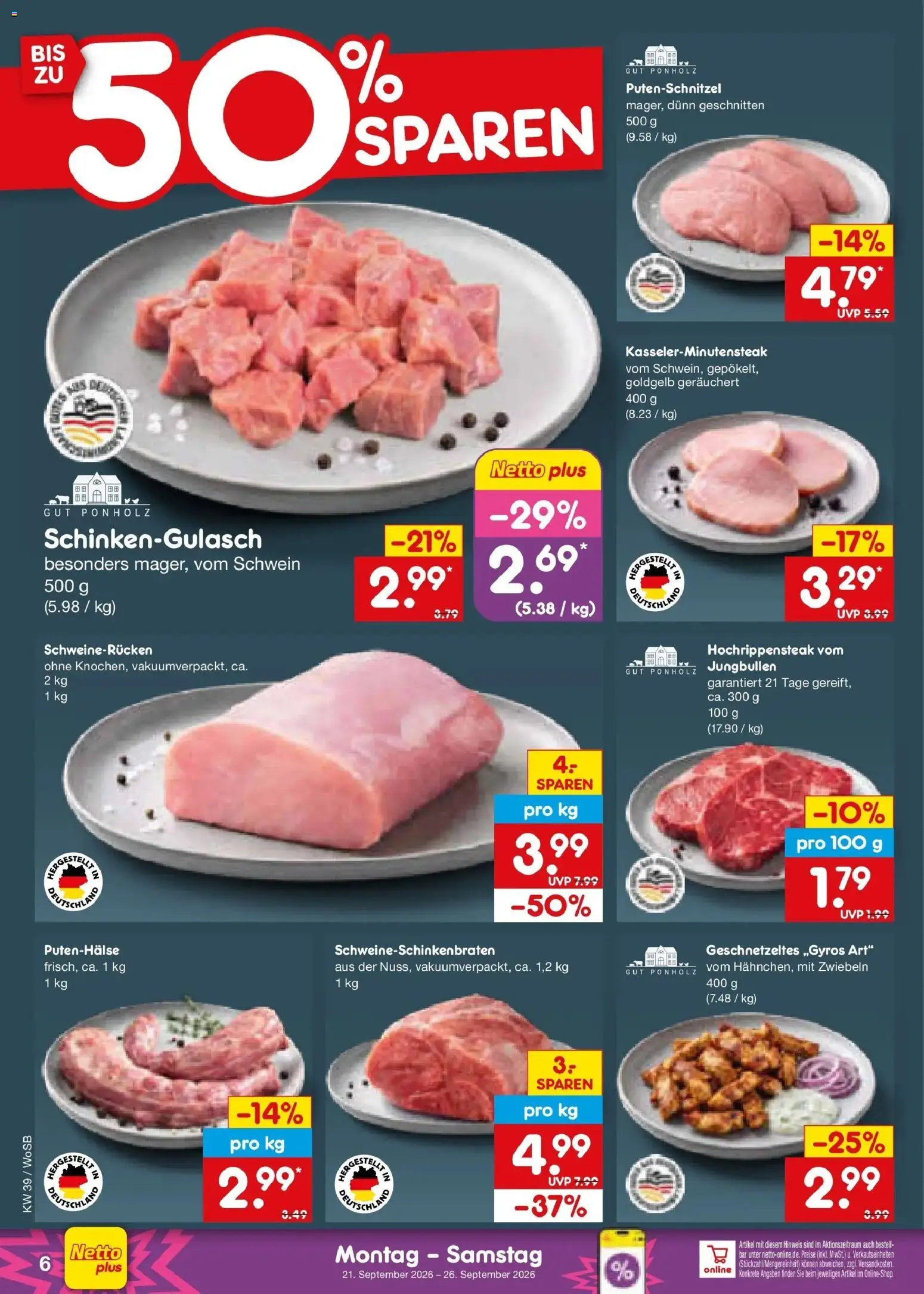Netto Marken-Discount Prospekt Ludwigshafen-Edigheim – gültig ab 21.09.2026 | Seite: 10 | Produkte: Zwiebeln, Putenschnitzel, Schweinerucken