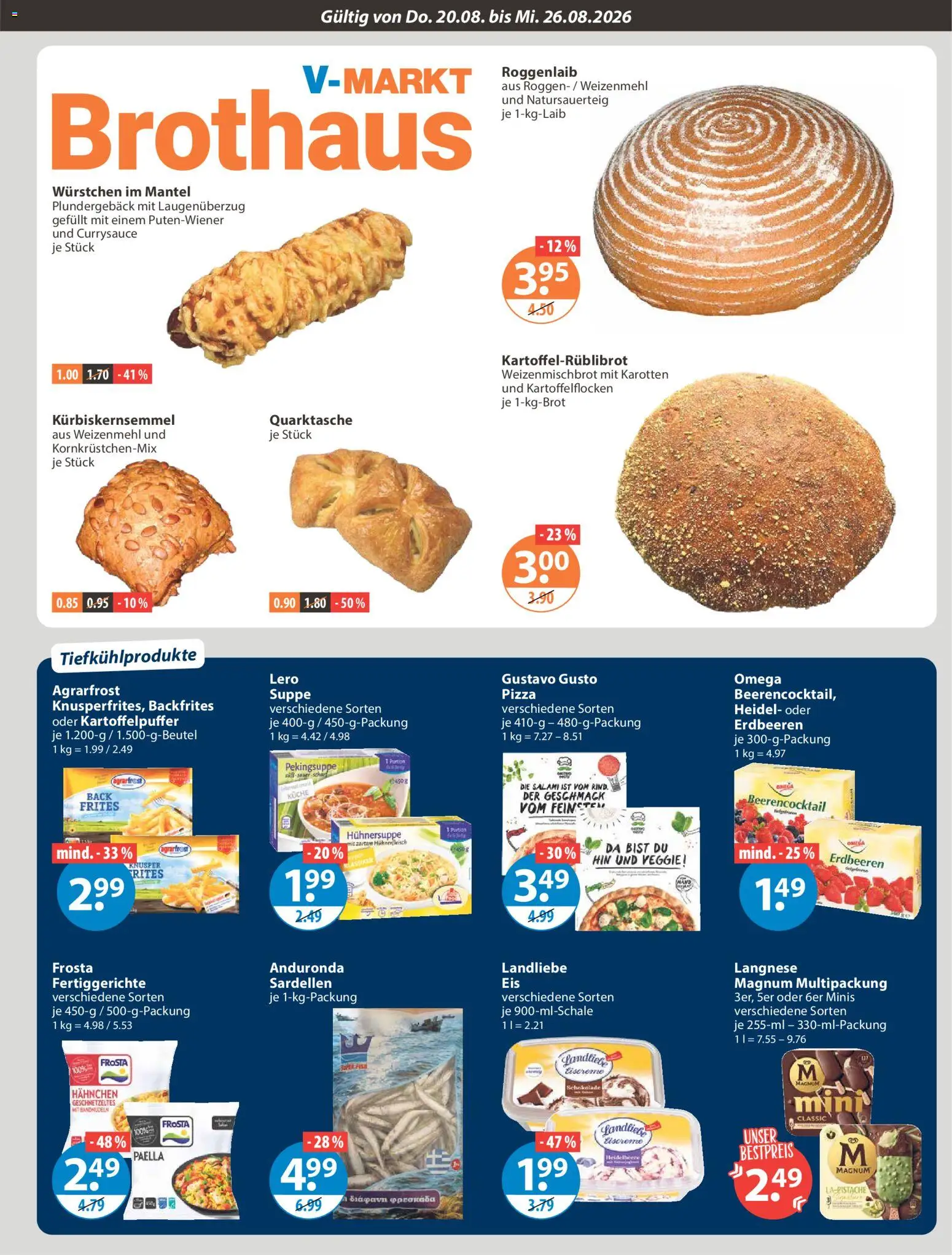 V-Markt Angebote – gültig ab 20.08.2026 | Seite: 5 | Produkte: Weizenmehl, Mantel, Salami, Erdbeeren