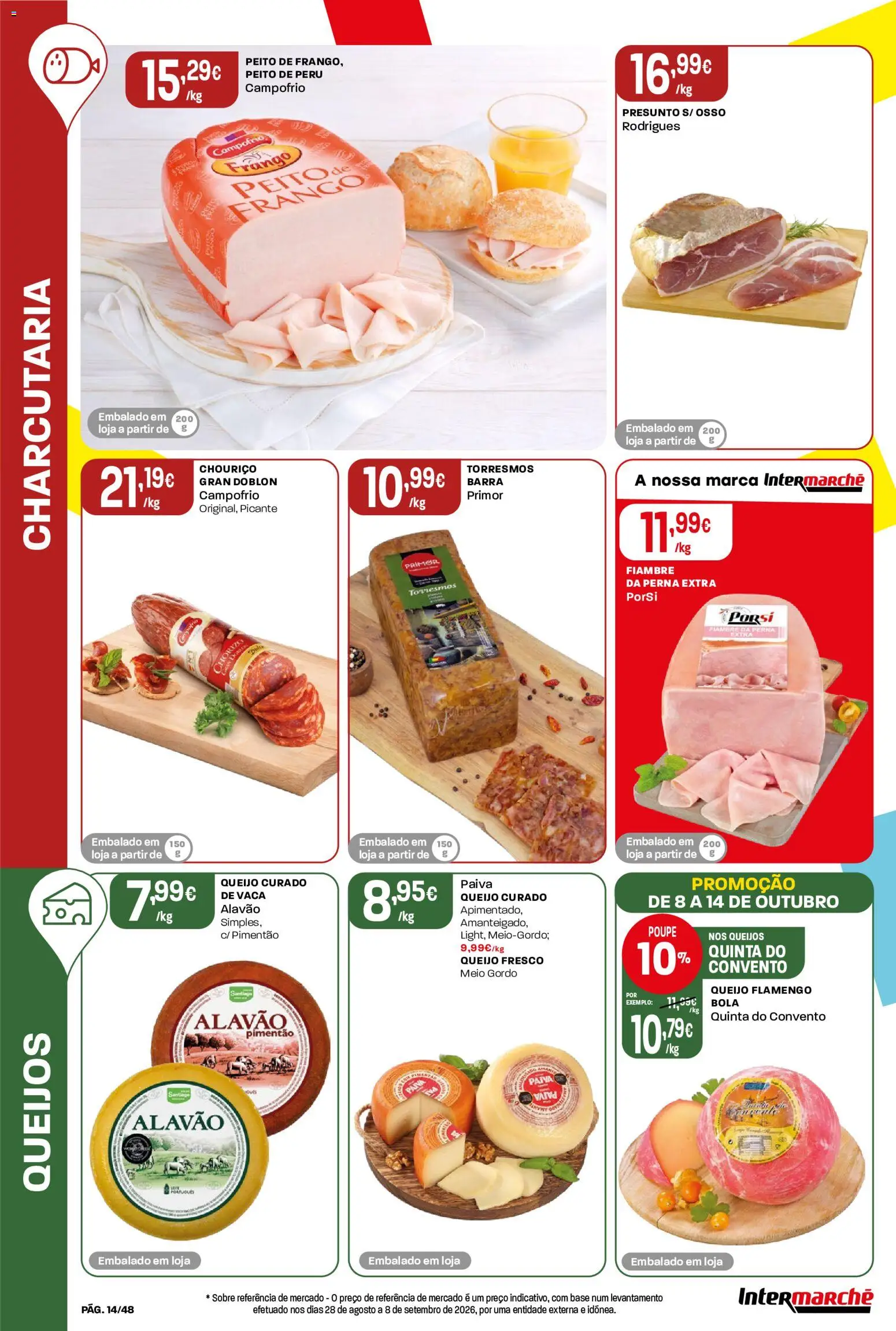 Intermarché folheto │ válido de 08/10/2026 | Página: 14 | Produtos: Fiambre, Pimentão, Presunto, Chouriço
