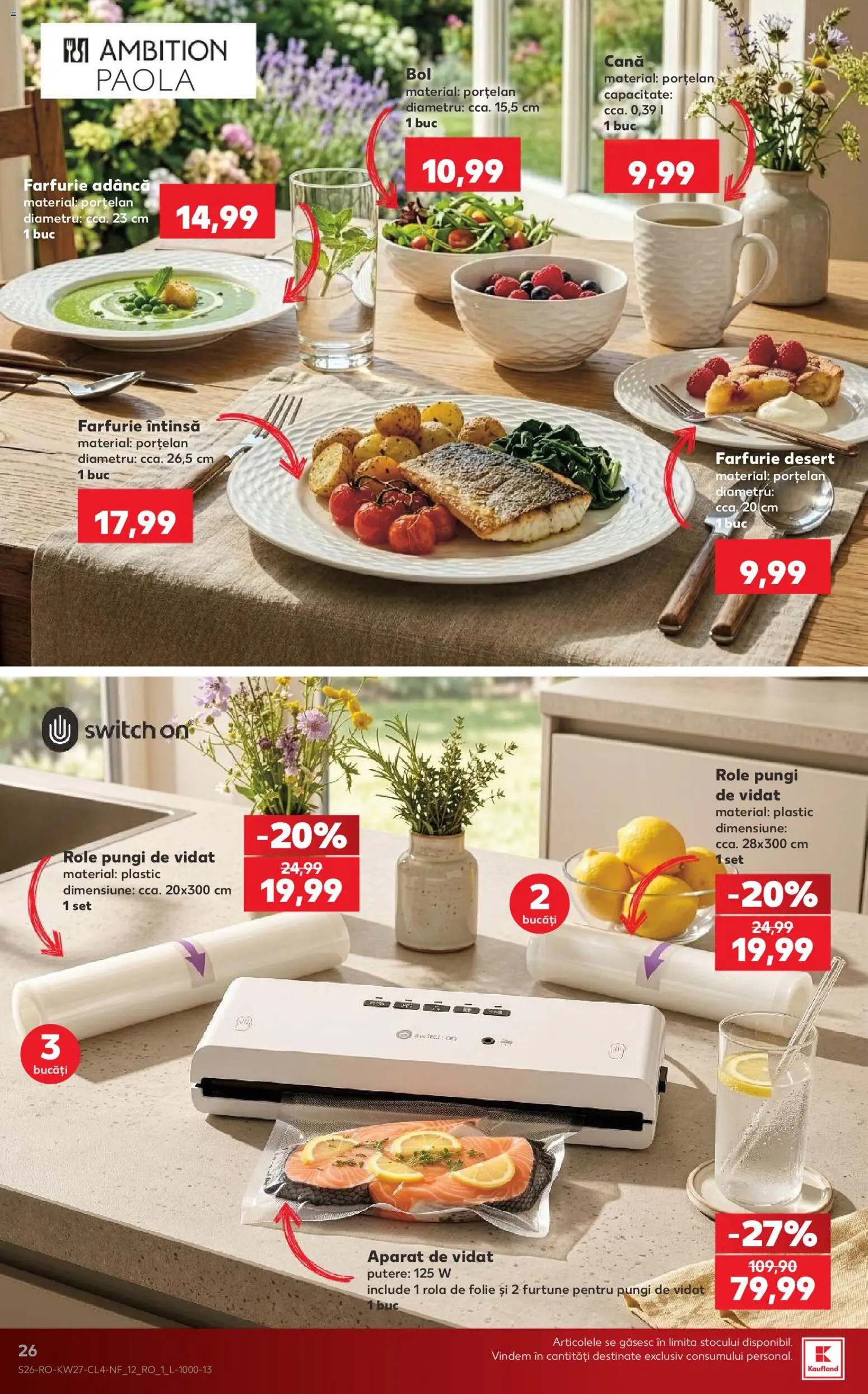 Noul catalog Kaufland – valabil de la 01.07.2026 | Pagină: 26 | Produse: Role, Farfurie