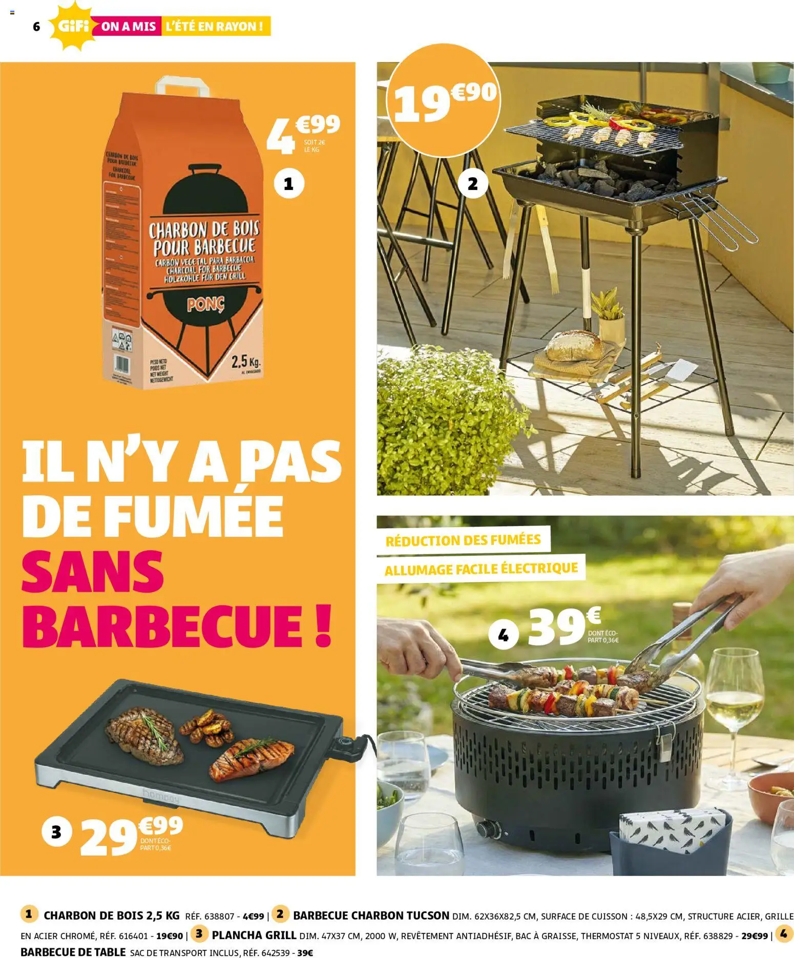{H1} | Page: 6 | Produits: Plancha, Barbecue, Barbecue charbon, Table