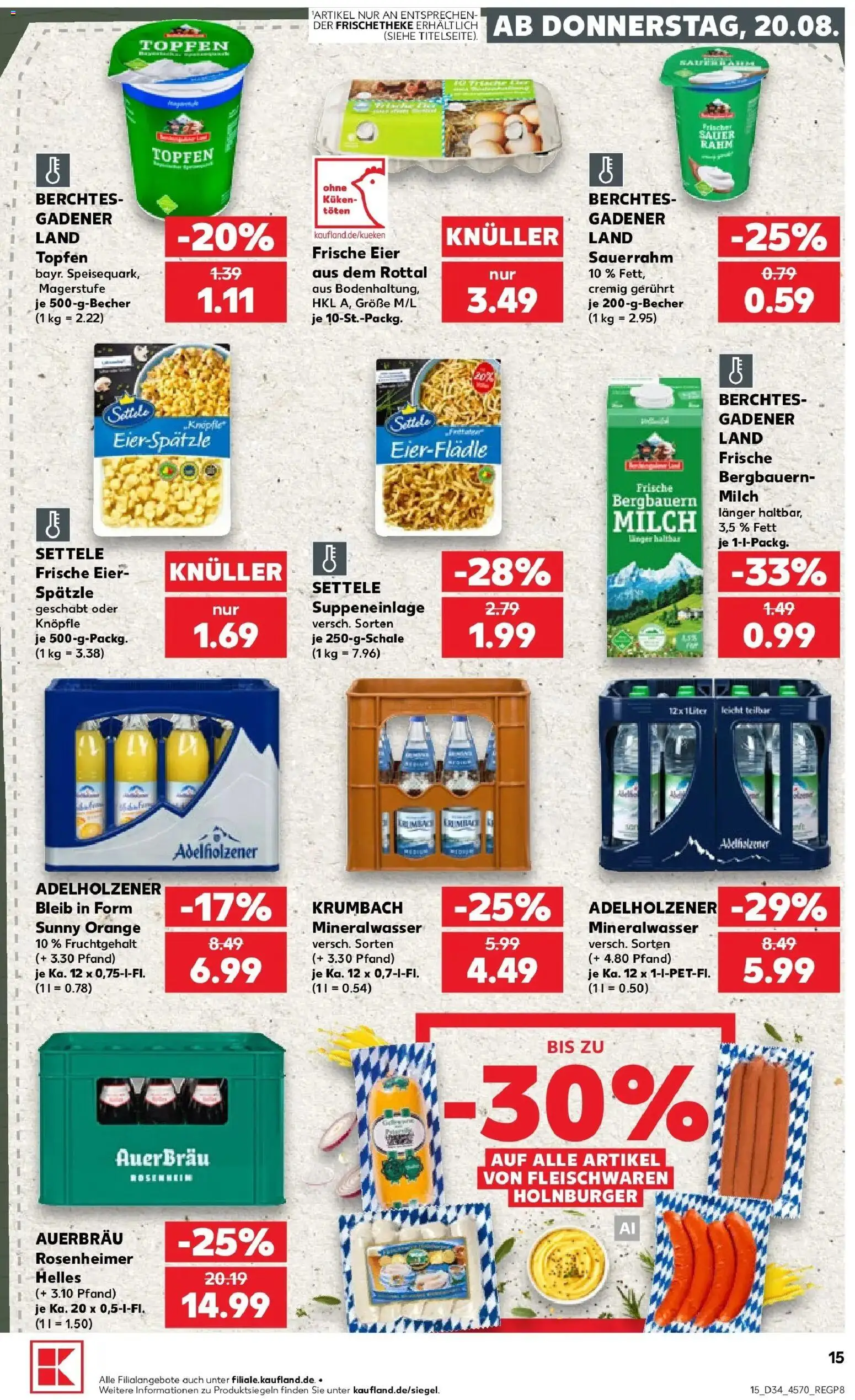 Prospekt Kaufland ab 17.08.2026 » Angebote Online zum Blättern | Seite: 26 | Produkte: Eier, Adelholzener, Mineralwasser, Sauerrahm