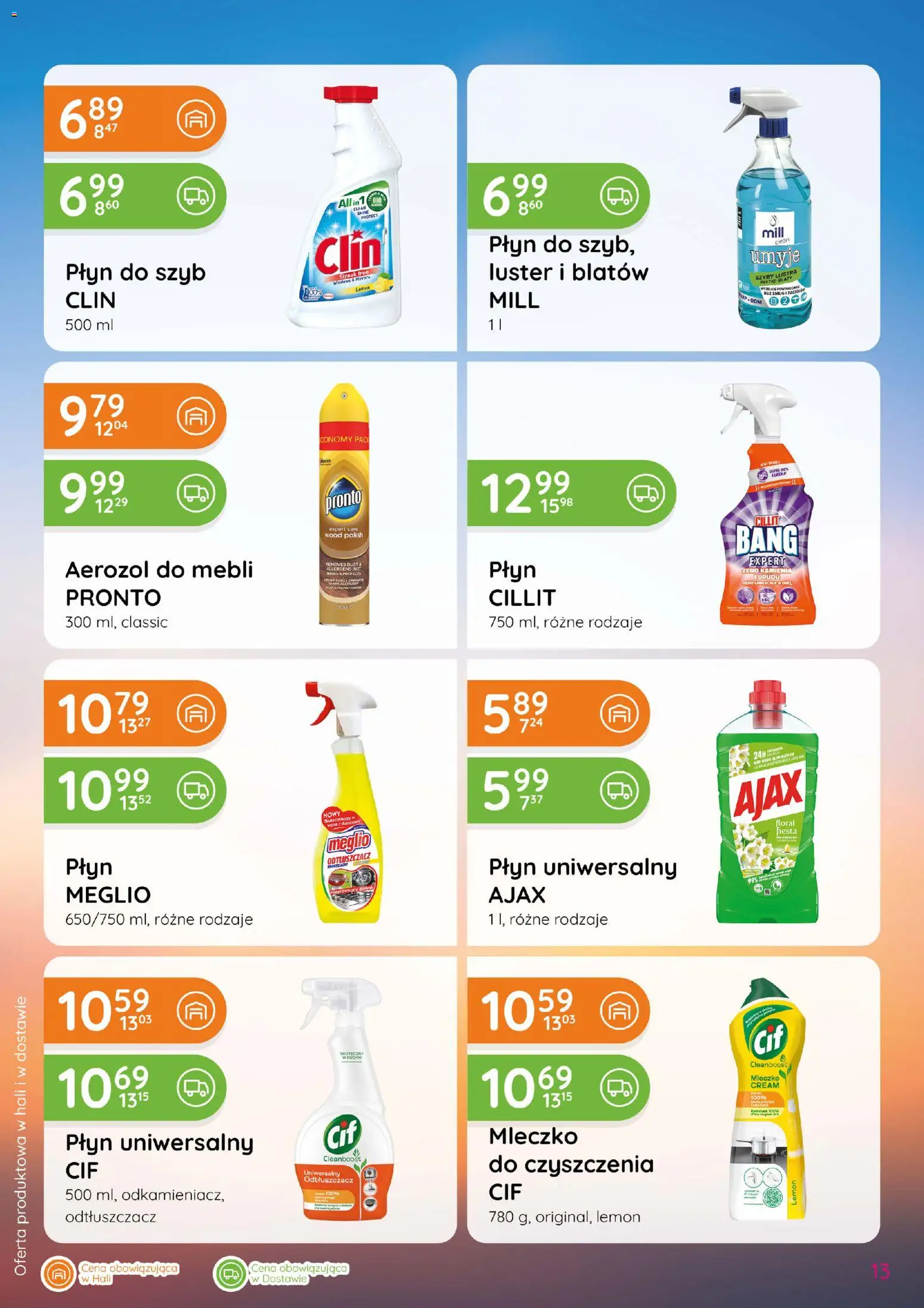 Eurocash gazetka - Katalog Chemiczny od 03.09.2026 | Strona: 13 | Produkty: Meglio, Płyn do szyb Clin, Płytki, Płyn do szyb
