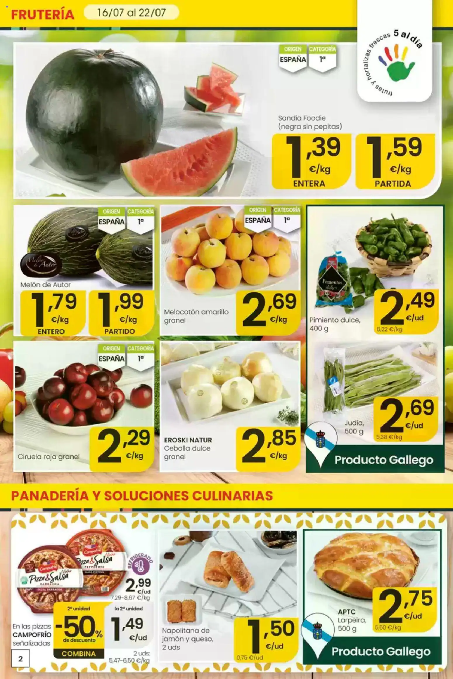 Eroski folleto │ válido desde el 16/07/2026 | Página: 2 | Productos: Φορτιστής, Jamón, Παγωμένο τσάι, Panadería