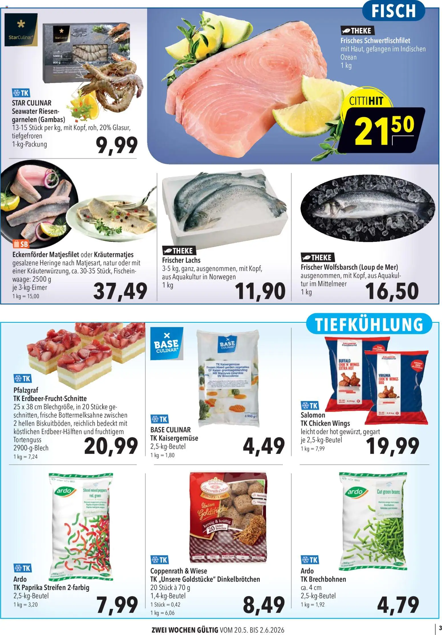 CITTI Markt Aktuelle Angebote für Profis – gültig ab 20.05.2026 | Seite: 3 | Produkte: Theke, Garnelen, Fisch, Paprika