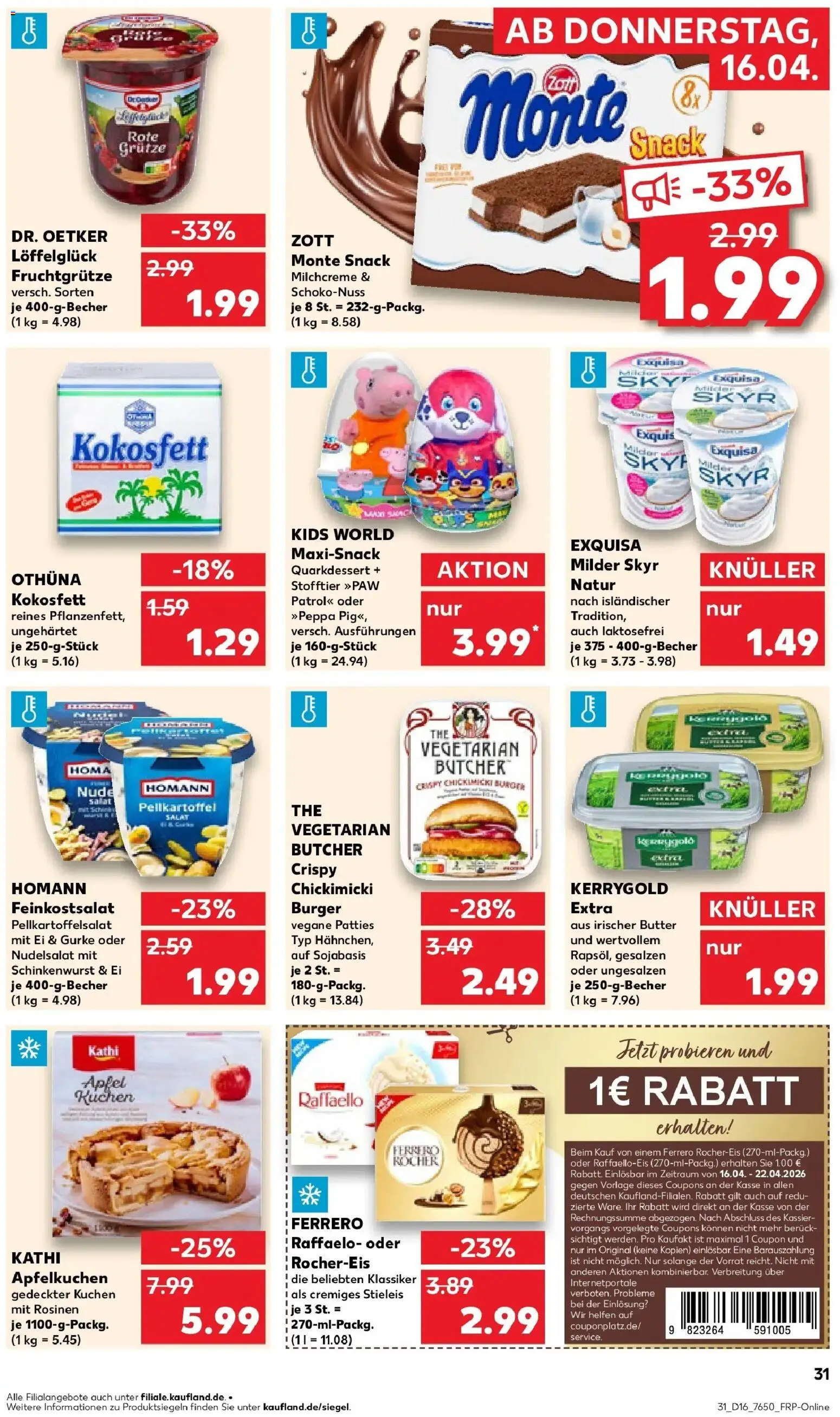 Kaufland Prospekt Horb Am Neckar	 – gültig ab 13.04.2026 | Seite: 43 | Produkte: Raffaello, Butter, Apple, Exquisa