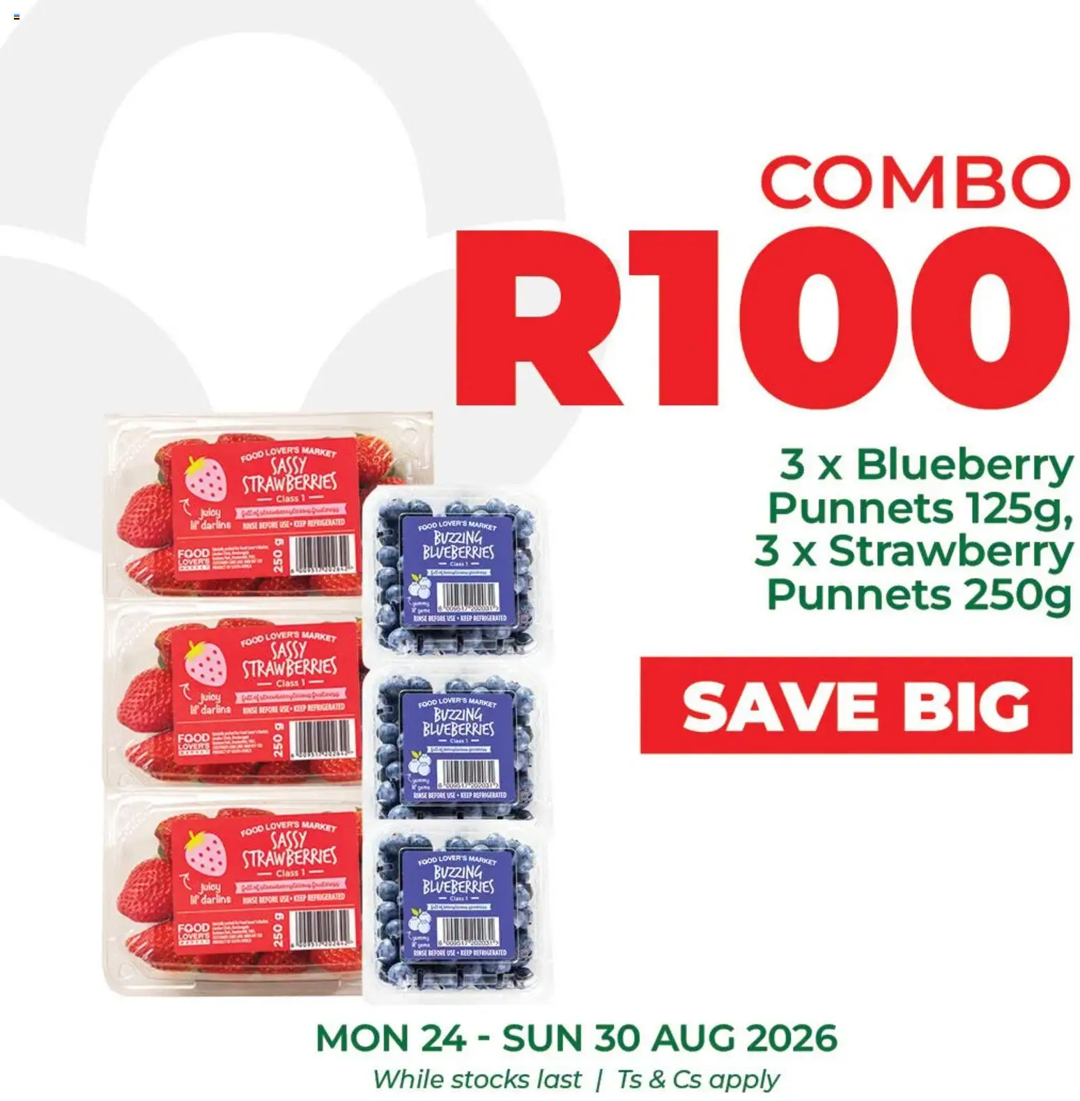 New Food Lover's Market catalogue – valid from 24/08/2026 | Page: 3 | Products: Blueberries, Strawberries
