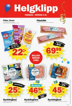 Pekås erbjudanden - Förhandsvisning av reklamblad från butik Pekås aktuell från 18.05.2026 | Sida: 12 | Produkter: Chips, Rödlök, Fläsk, Gräddfil