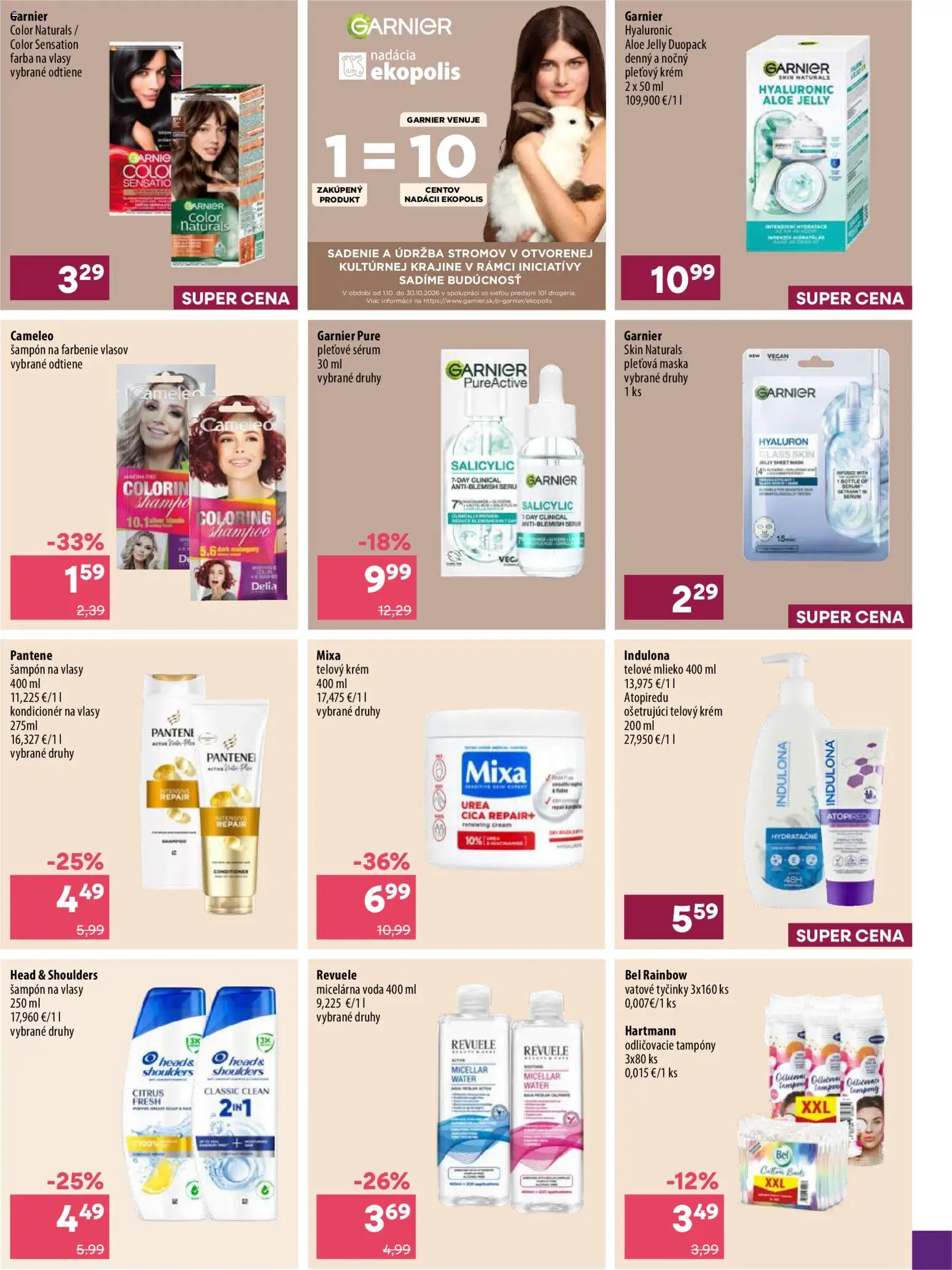 Nové 101 drogerie akcie – leták je platný od 23.09.2026 | Strana: 13 | Produkty: Mlieko, Šampón, Voda, Head & Shoulders