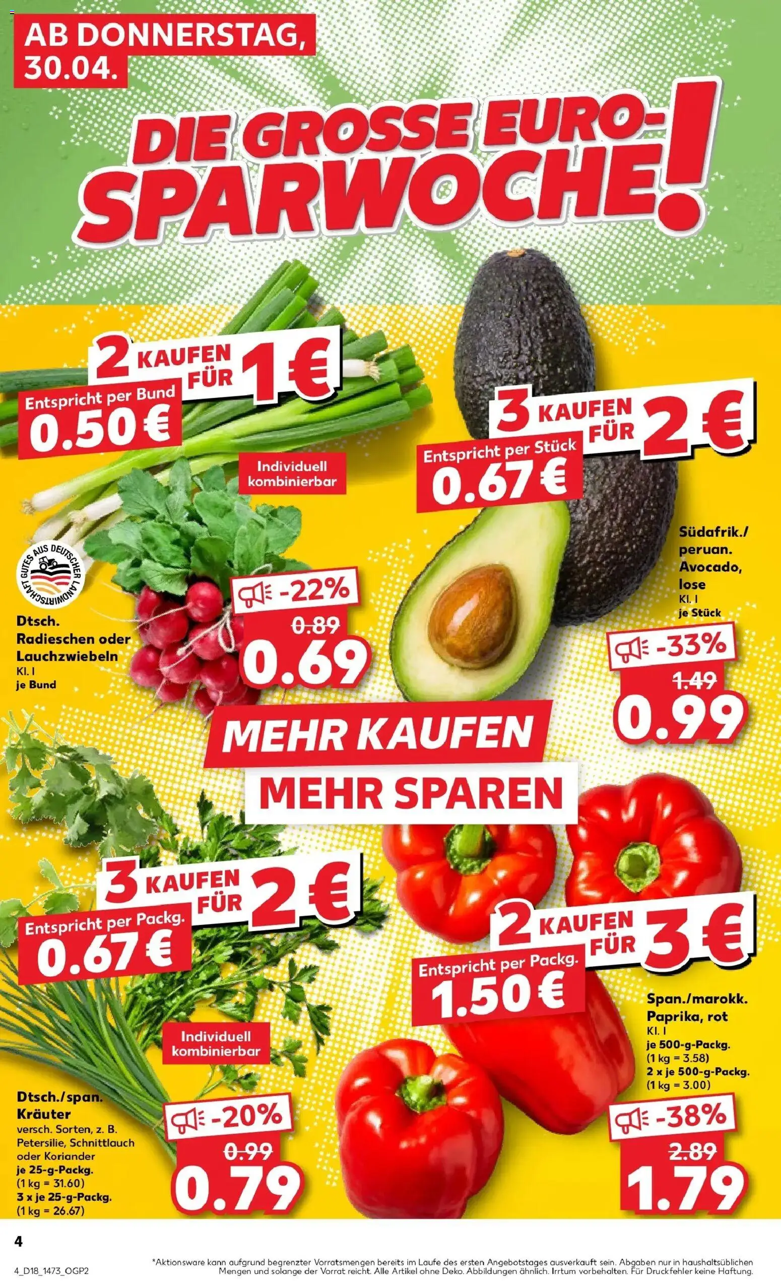 Prospekt Kaufland ab 30.04.2026 » Angebote Online zum Blättern | Seite: 4 | Produkte: Avocado